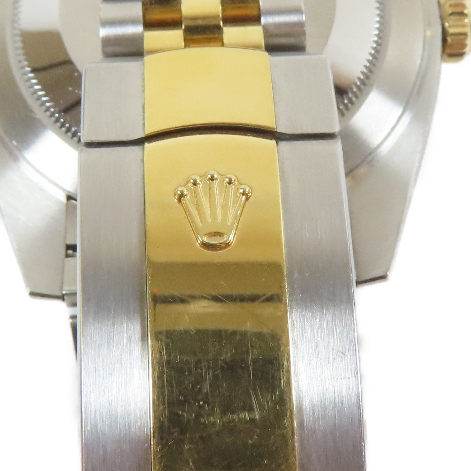 ROLEX Datejust18K黃金/不鏽鋼手錶自動機芯銀色#18cm
