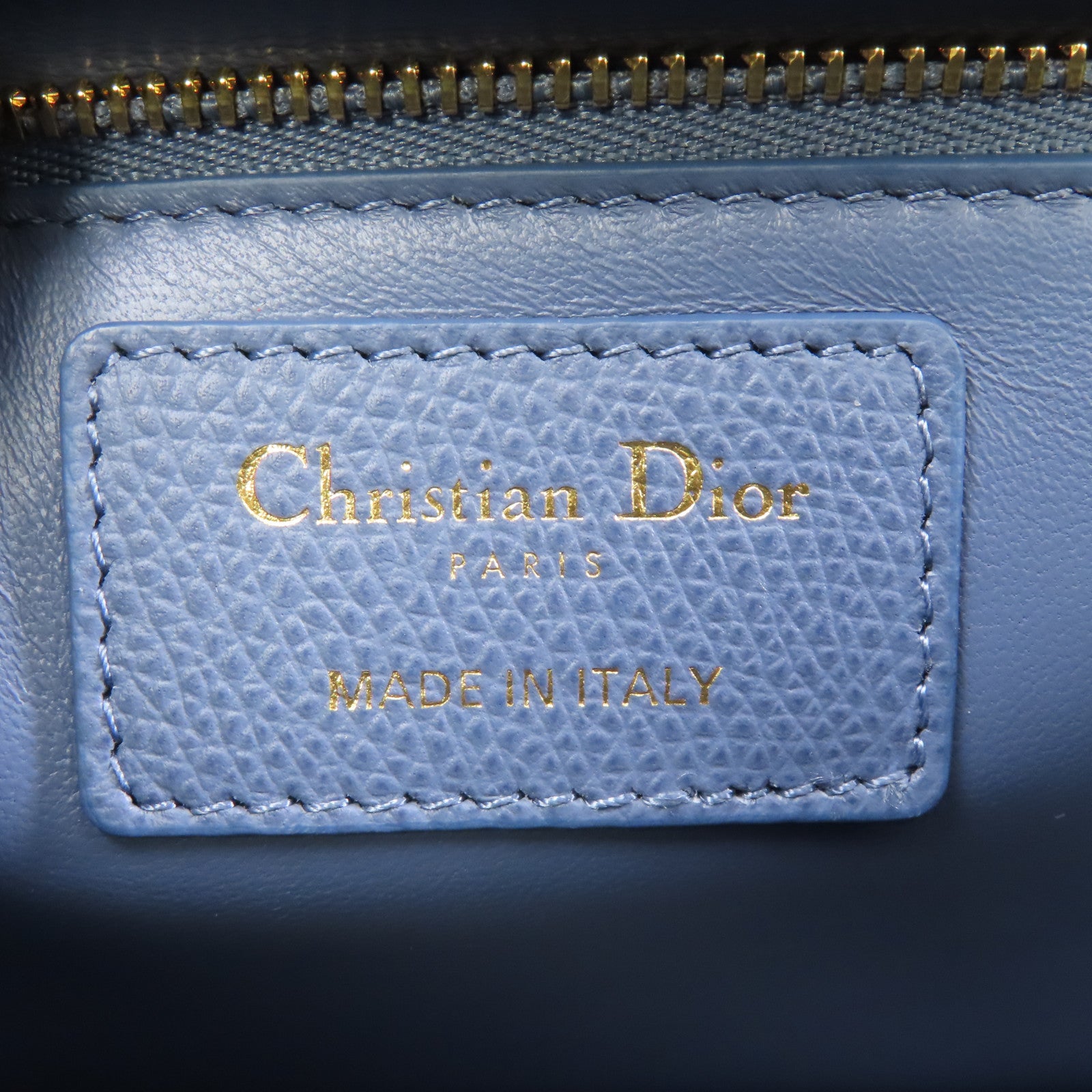 Dior 牛皮皮革Montaigne 30金扣鏈帶肩背袋藍色