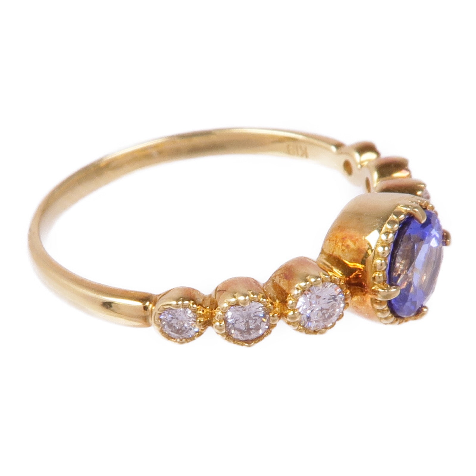 JEWELRY 18K黃金Tanzanite Diamond Ring坦桑石/鑽石US#6.25