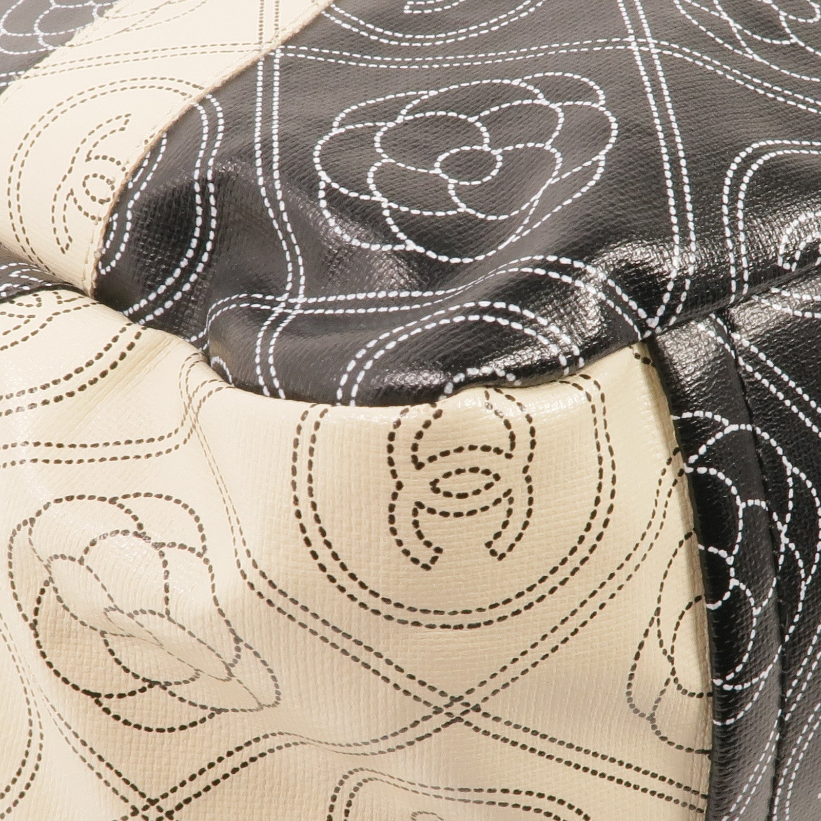CHANEL 塗層帆布2 Way Tote銀扣手挽肩背兩用袋