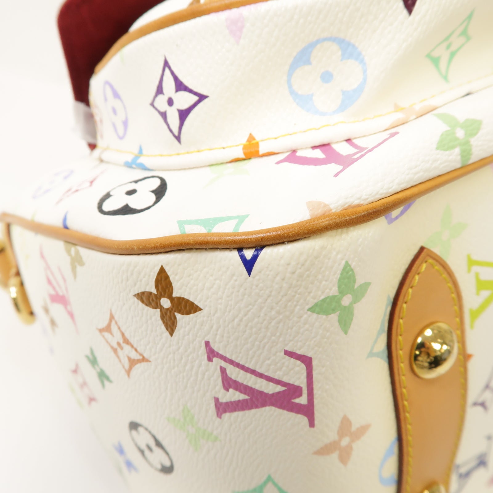 LOUIS VUITTON Monogram Multicolore Rita金扣手挽肩背兩用袋白色