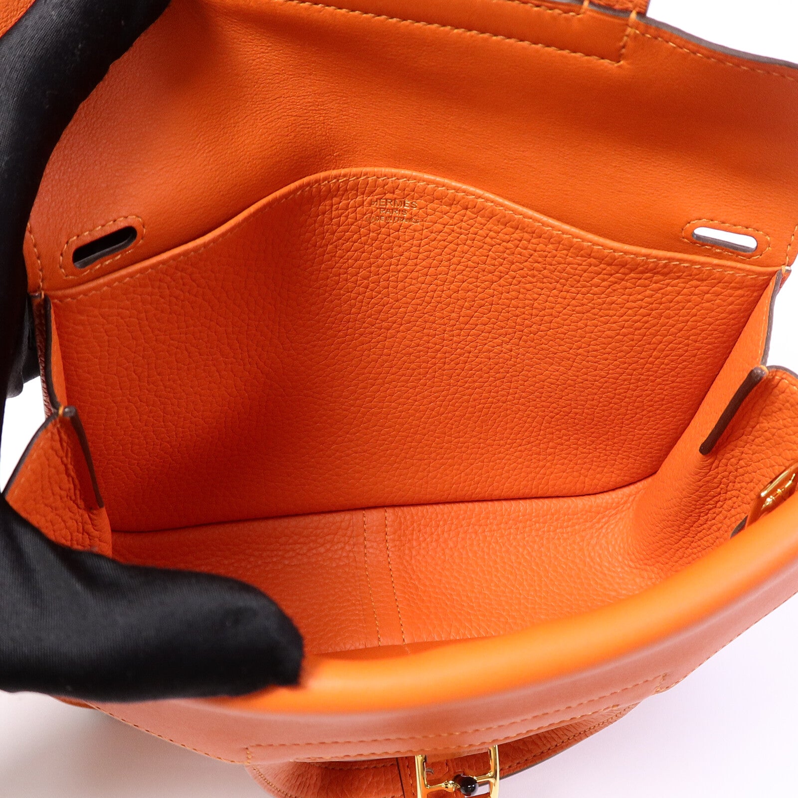 HERMES Clemence皮革Halzan 25手挽肩背兩用袋Feu