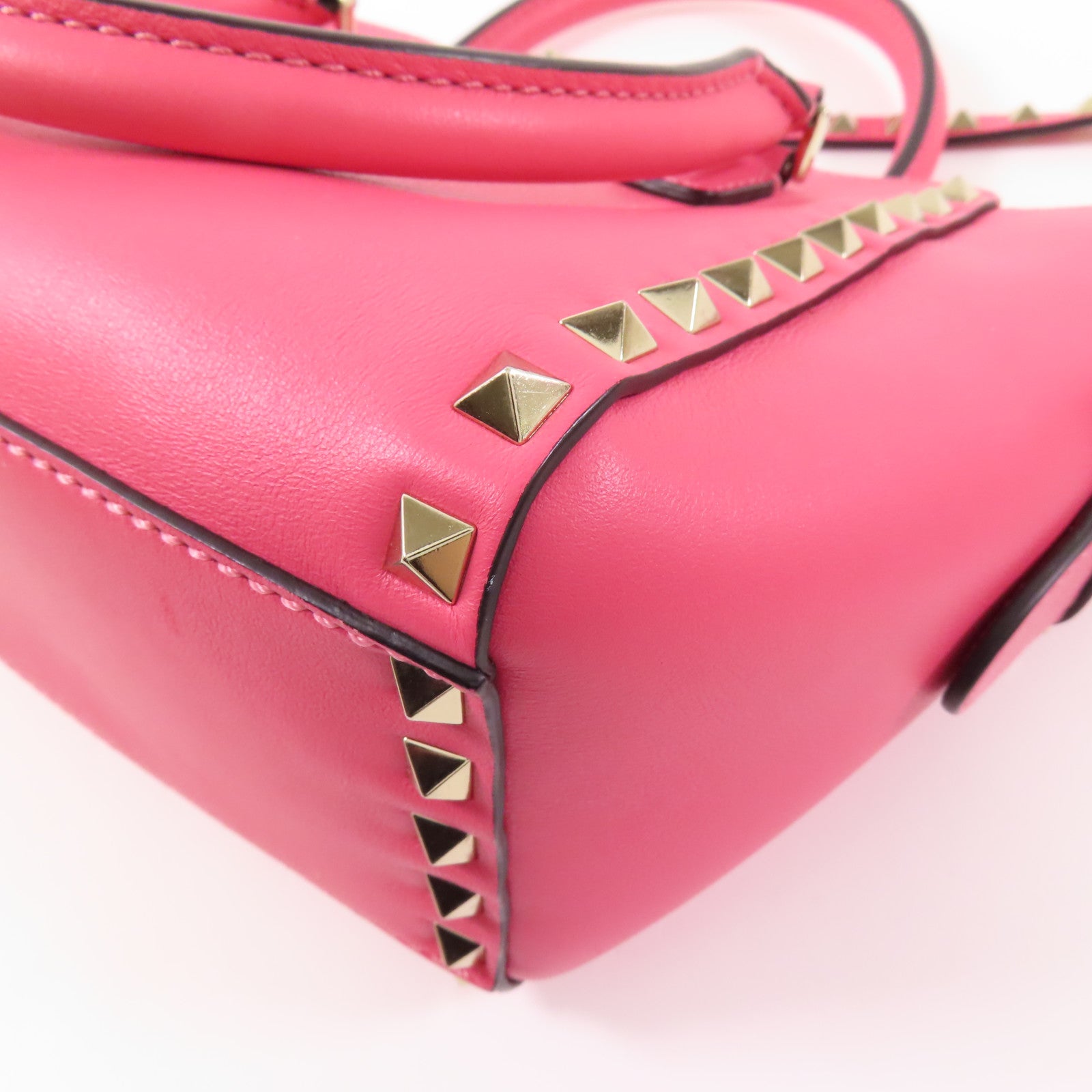 Valentino 牛皮皮革2 Way Shoulder金扣手挽肩背兩用袋