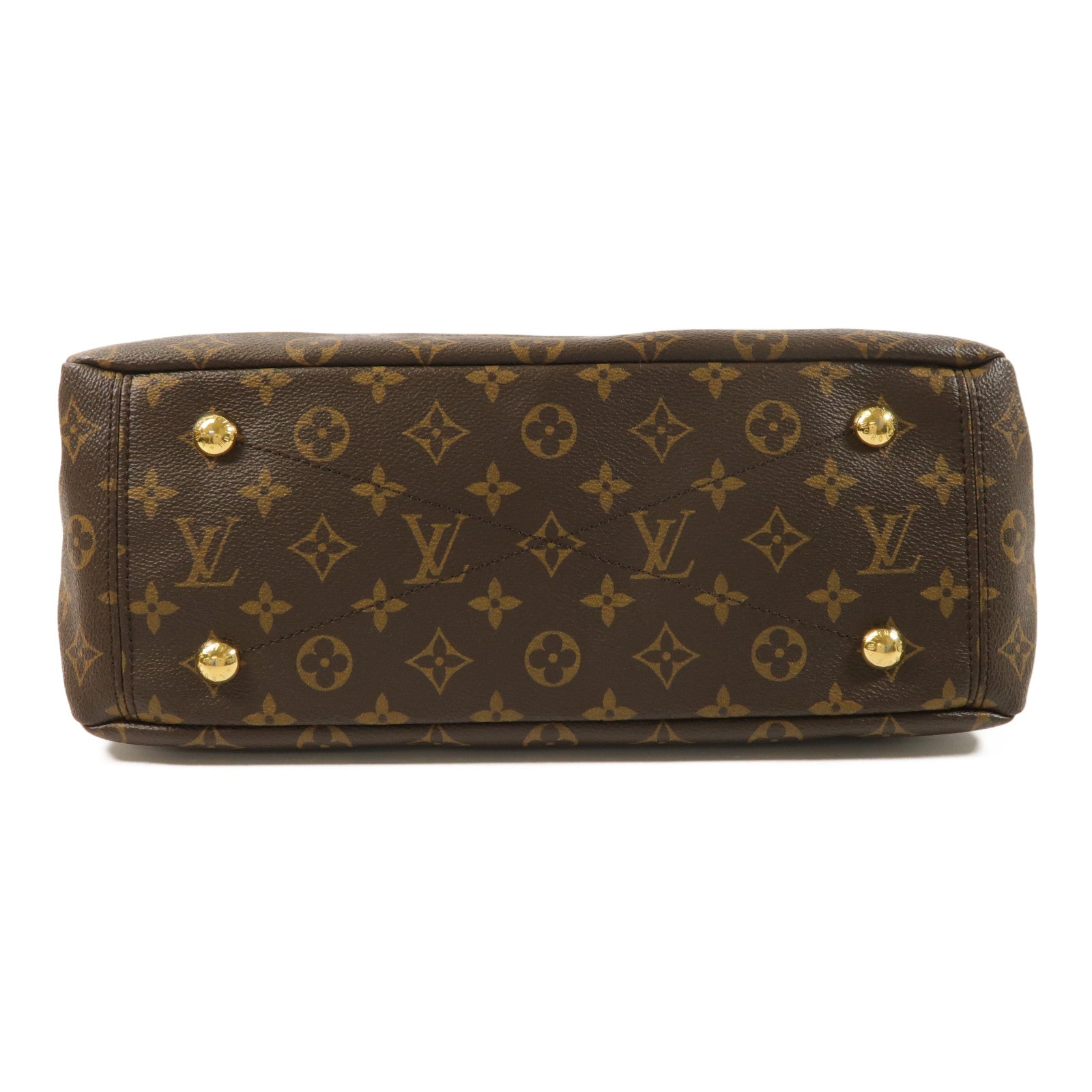 LOUIS VUITTON Monogram Pallas金扣手挽肩背兩用袋棕色/紅色