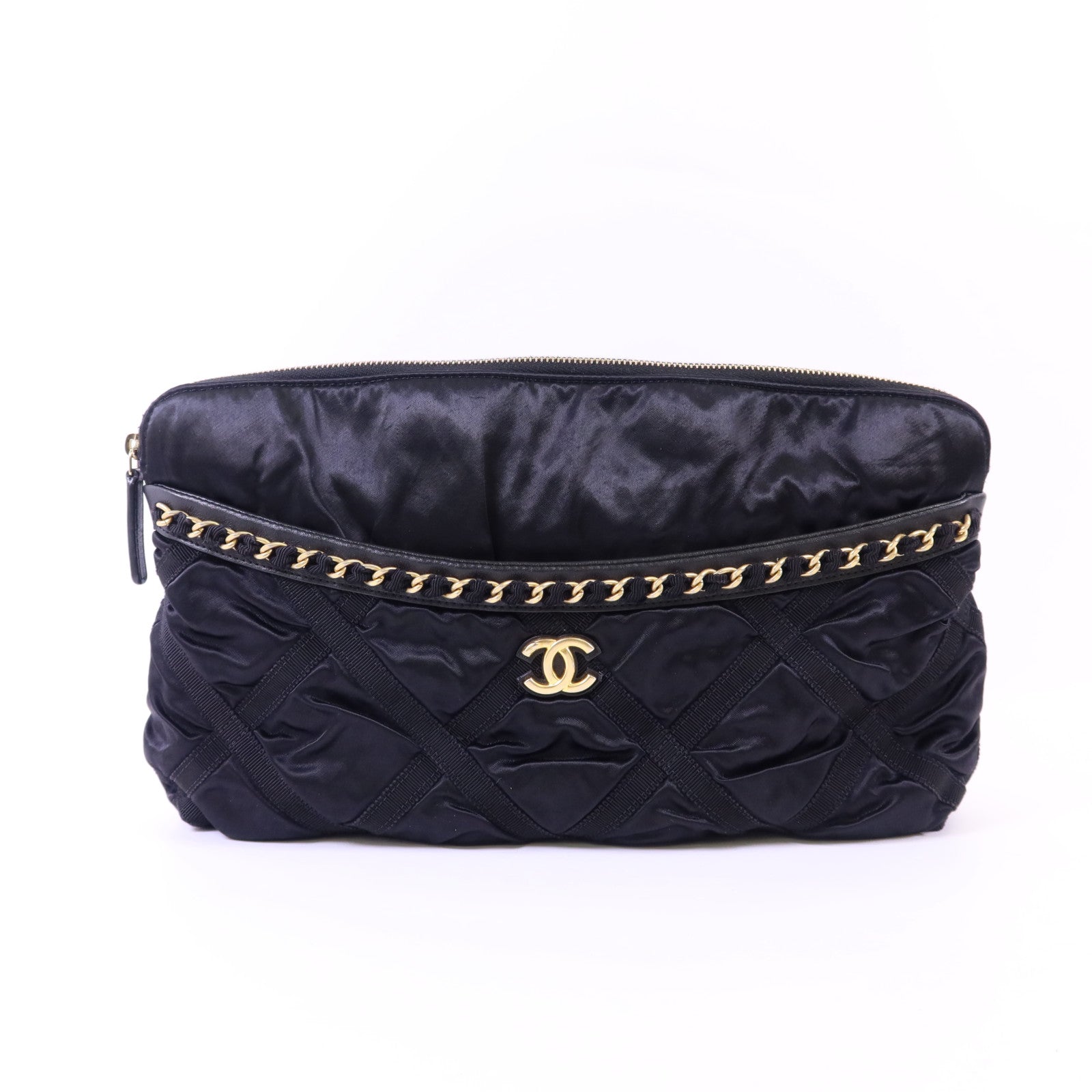 CHANEL 緞布Grosgrain Tote Bag金扣手挽袋