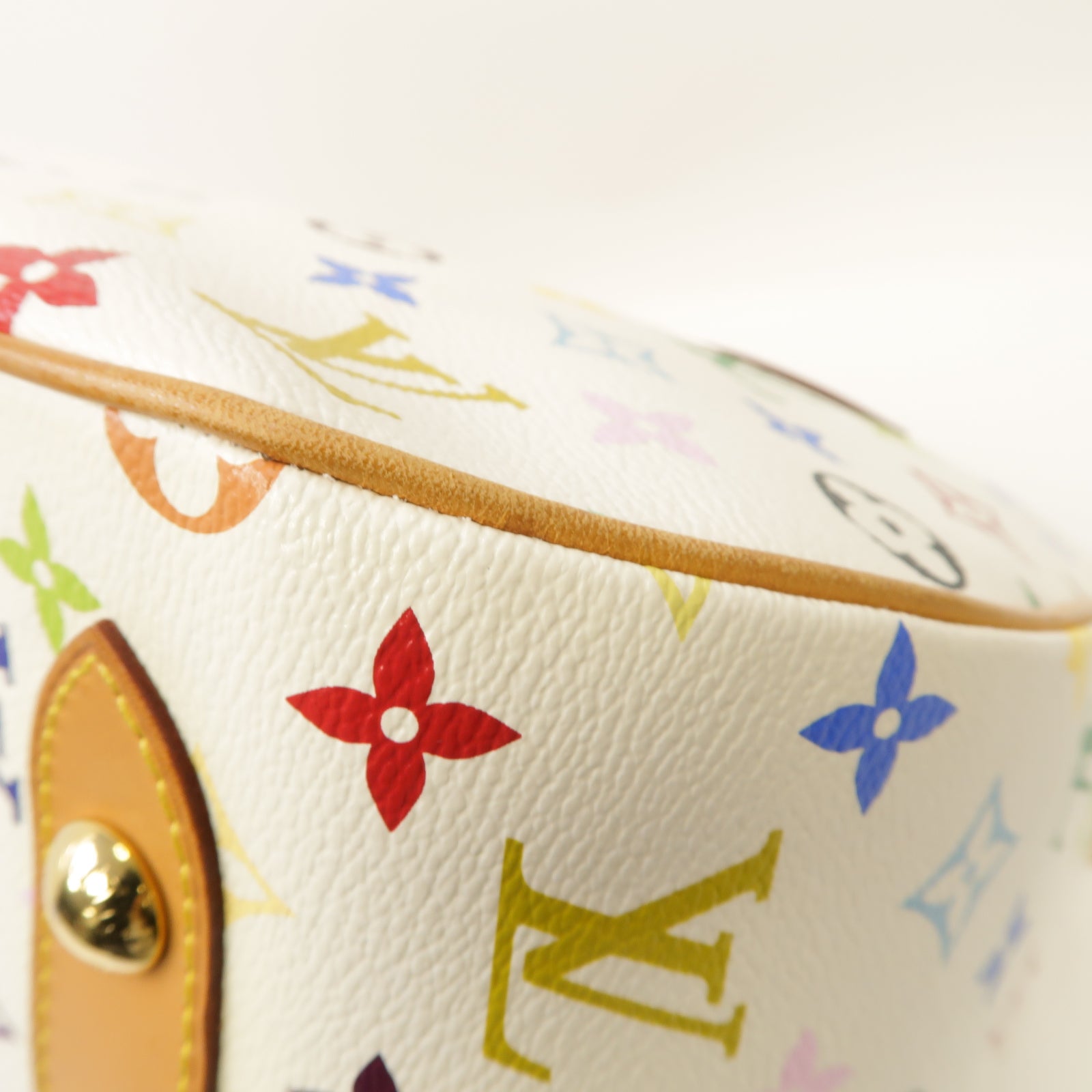 LOUIS VUITTON Monogram Multicolore Rita金扣手挽肩背兩用袋白色