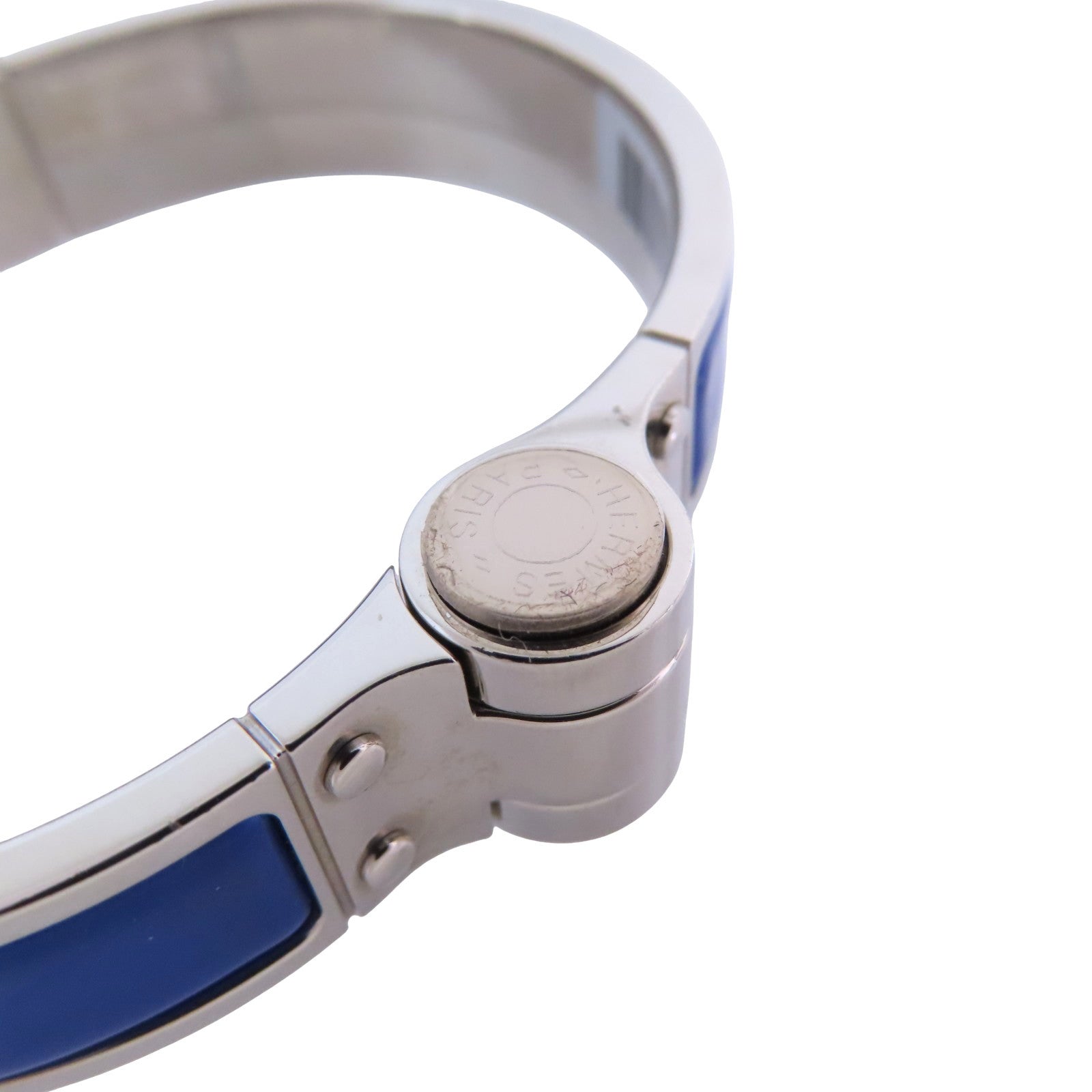 HERMES 金屬/琺瑯Enamel Chamiere Bracelet銀扣手鐲