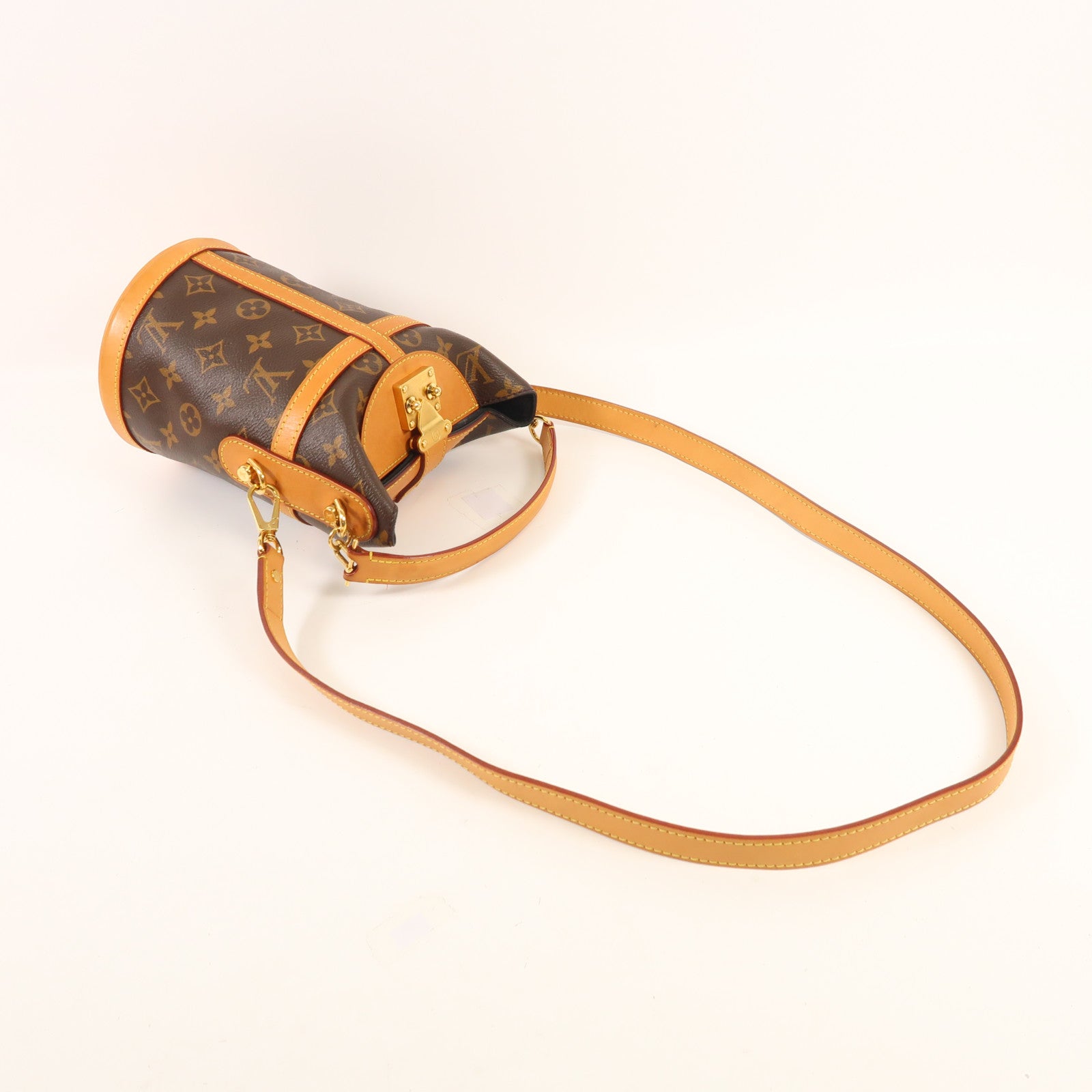 LOUIS VUITTON Monogram Duffle金扣手挽肩背兩用袋棕色