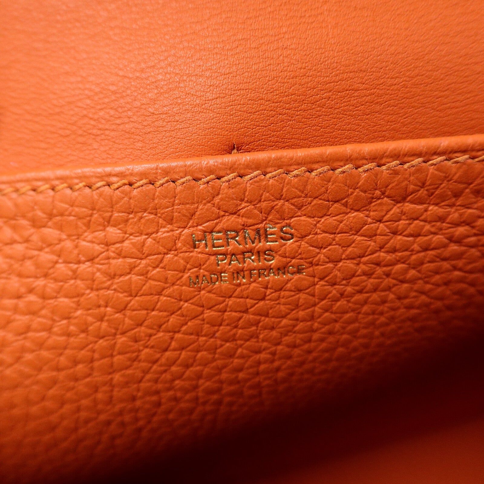 HERMES Clemence皮革Halzan 25手挽肩背兩用袋Feu