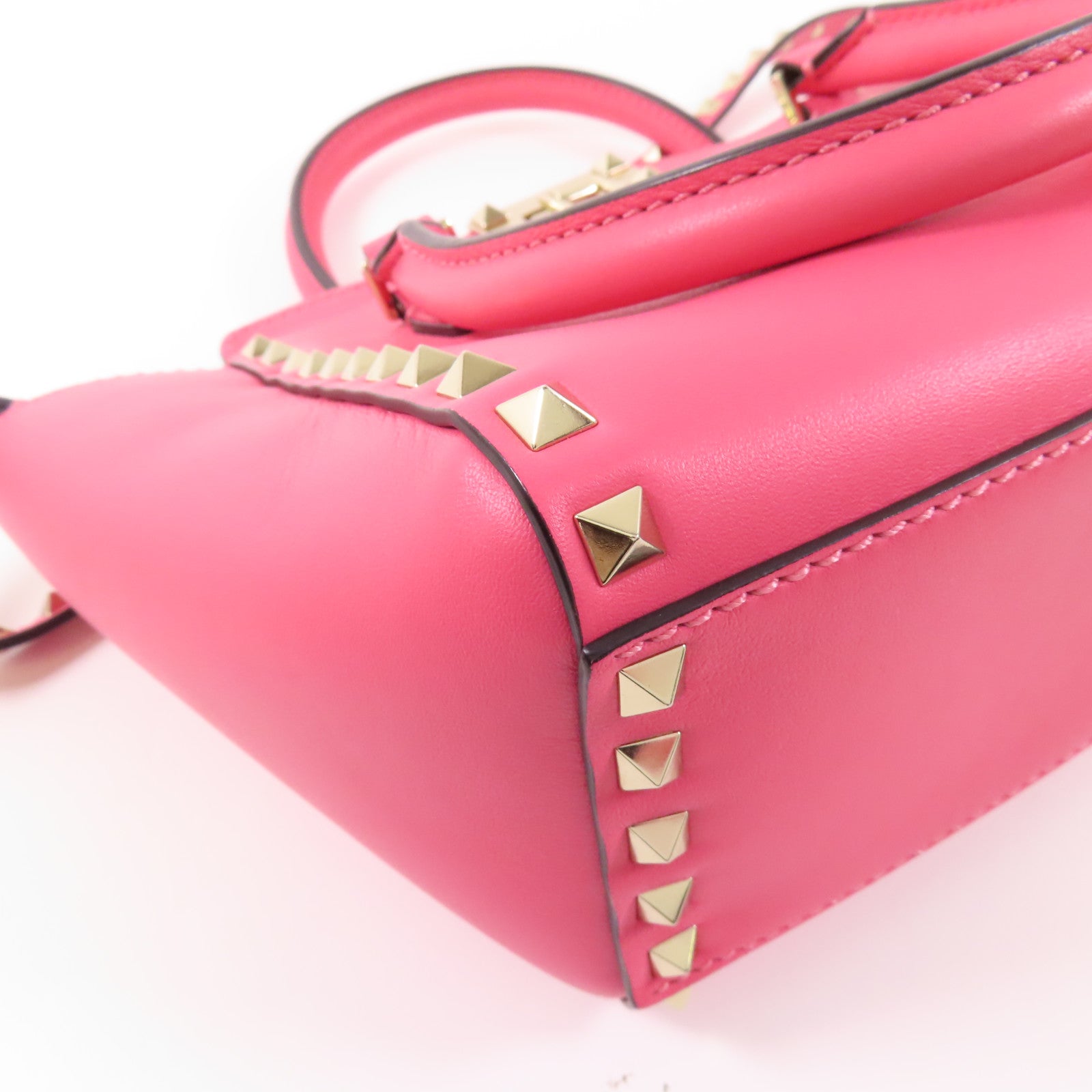 Valentino 牛皮皮革2 Way Shoulder金扣手挽肩背兩用袋