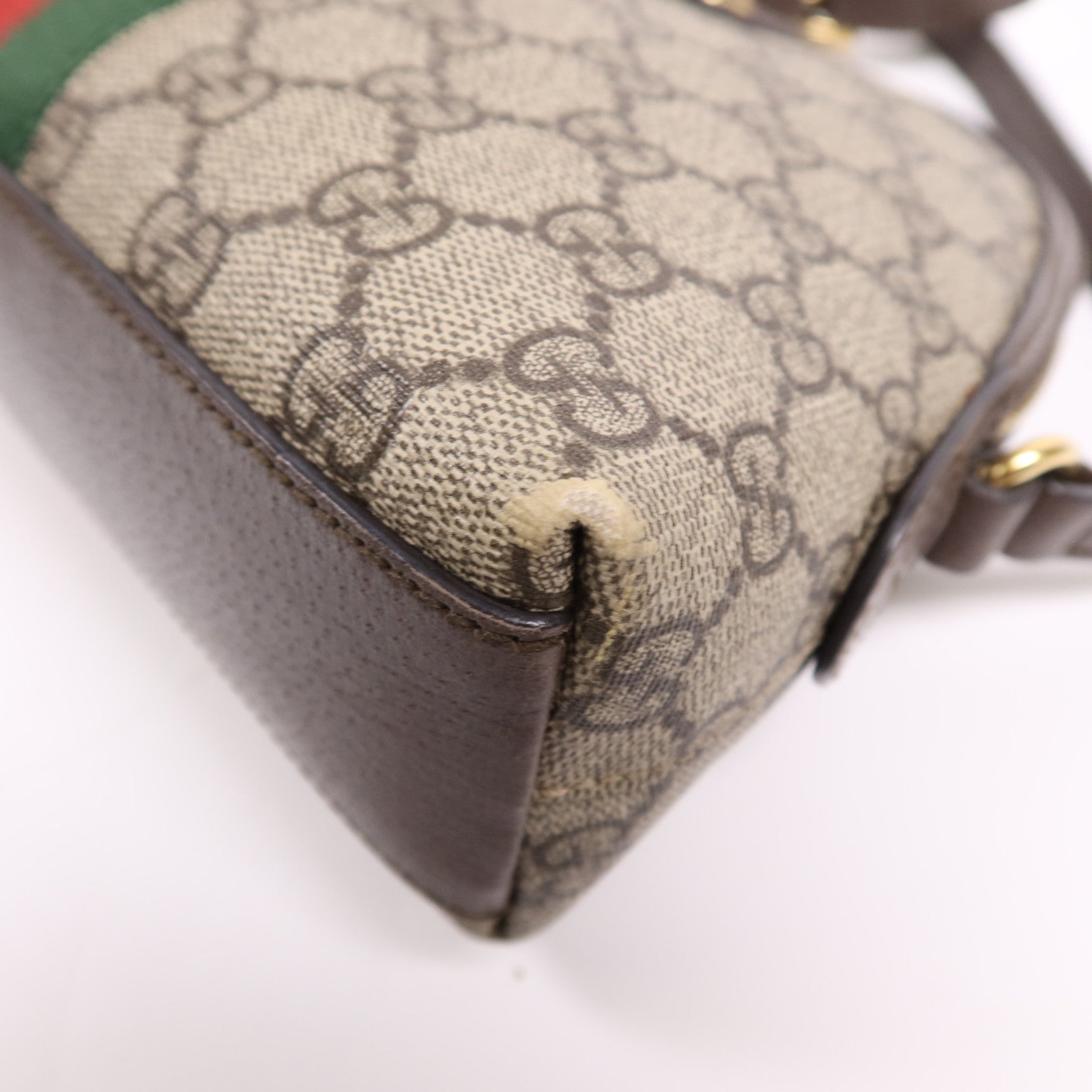 GUCCI 塗層帆布GG Ophidia金扣肩背袋