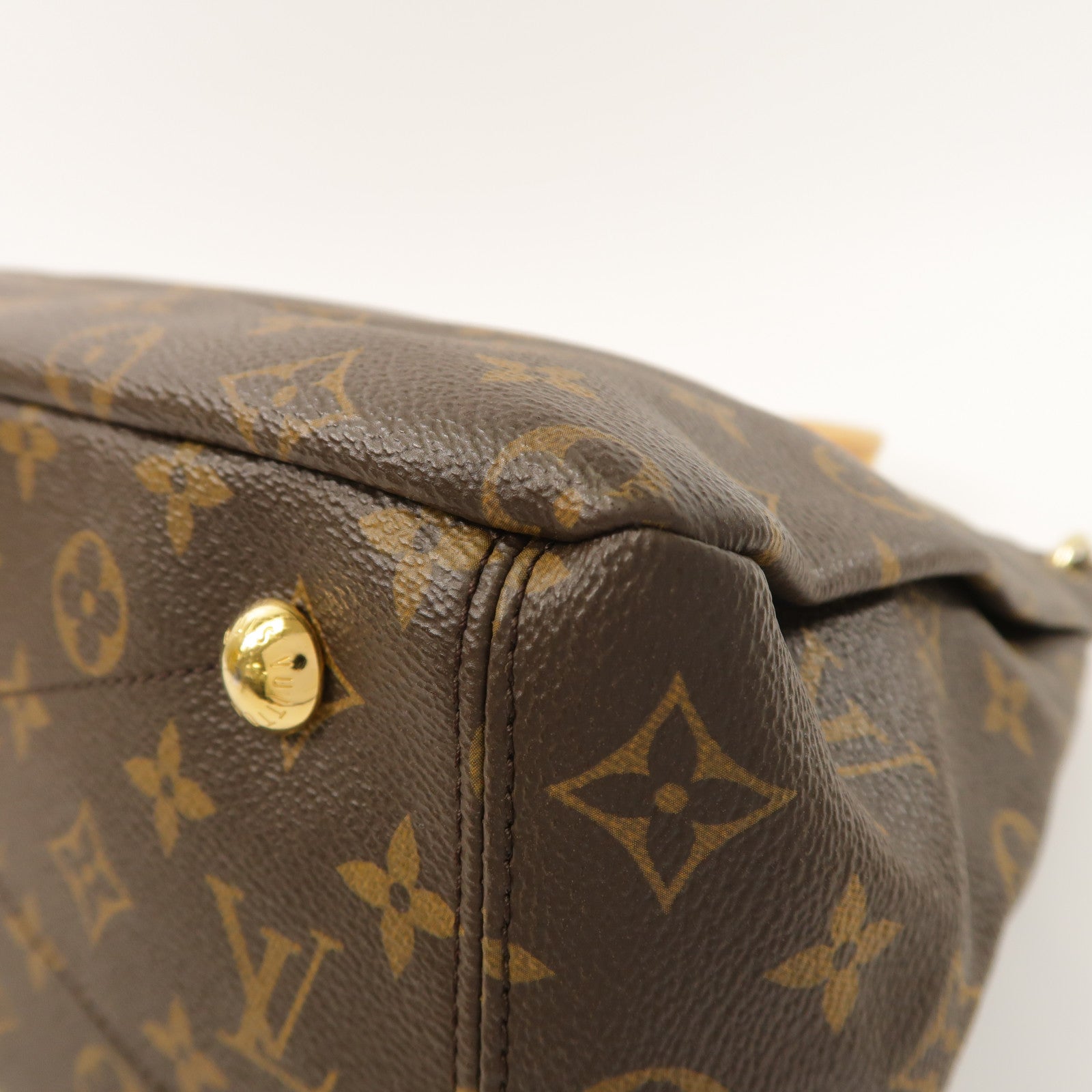 LOUIS VUITTON Monogram Pallas金扣手挽肩背兩用袋棕色/紅色