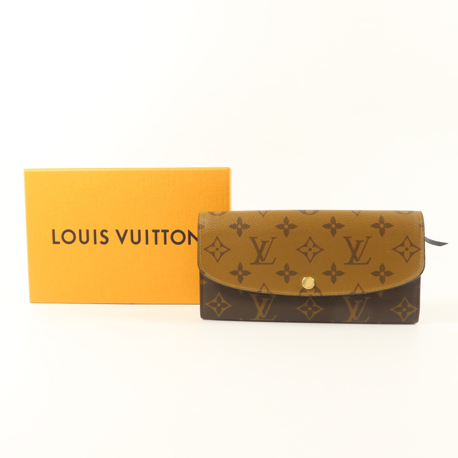 LOUIS VUITTON Monogram Reverse Emilie Wallet金扣長錢包