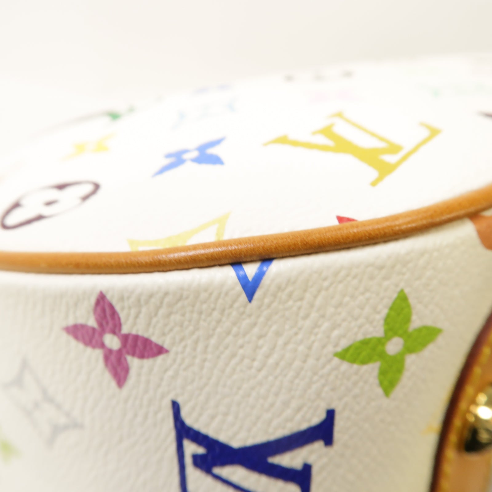 LOUIS VUITTON Monogram Multicolore Rita金扣手挽肩背兩用袋白色