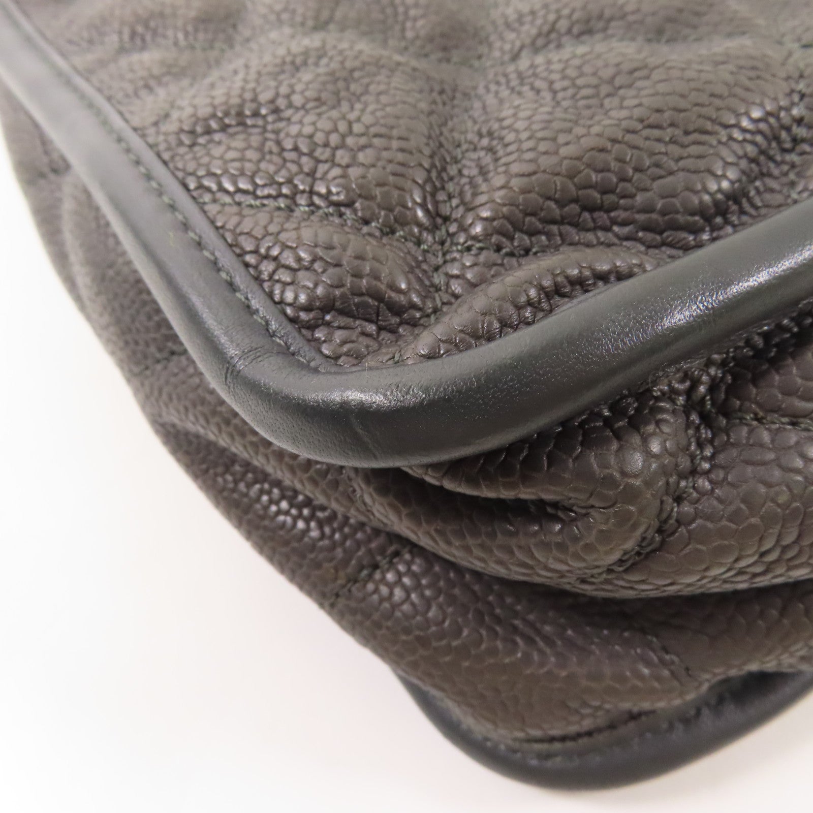 CHANEL 牛皮皮革Chain Shoulder銀扣肩背袋