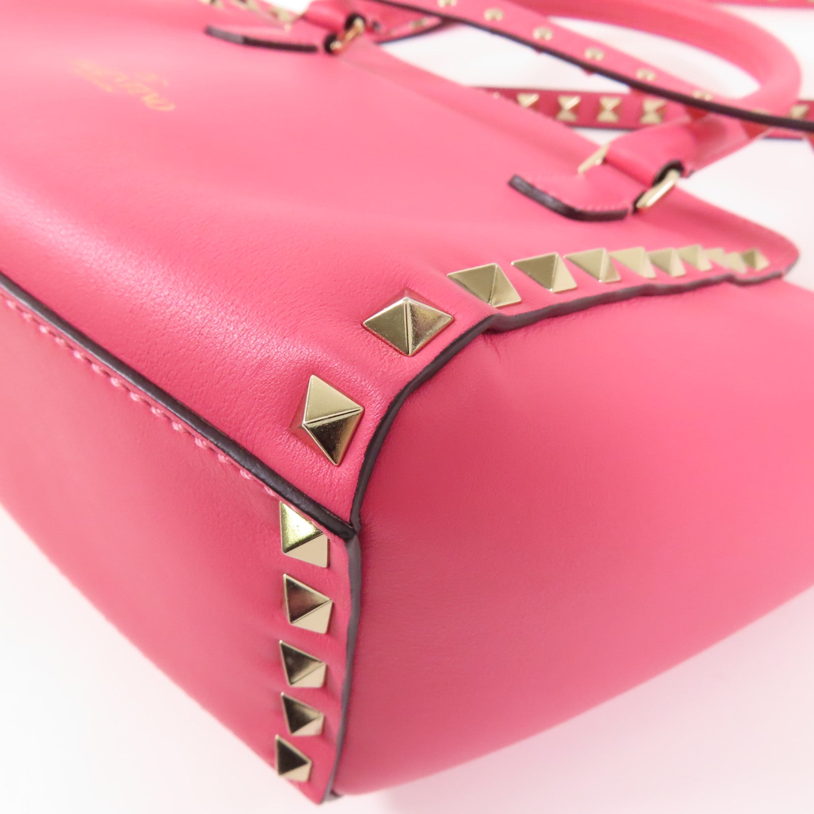 Valentino 牛皮皮革2 Way Shoulder金扣手挽肩背兩用袋