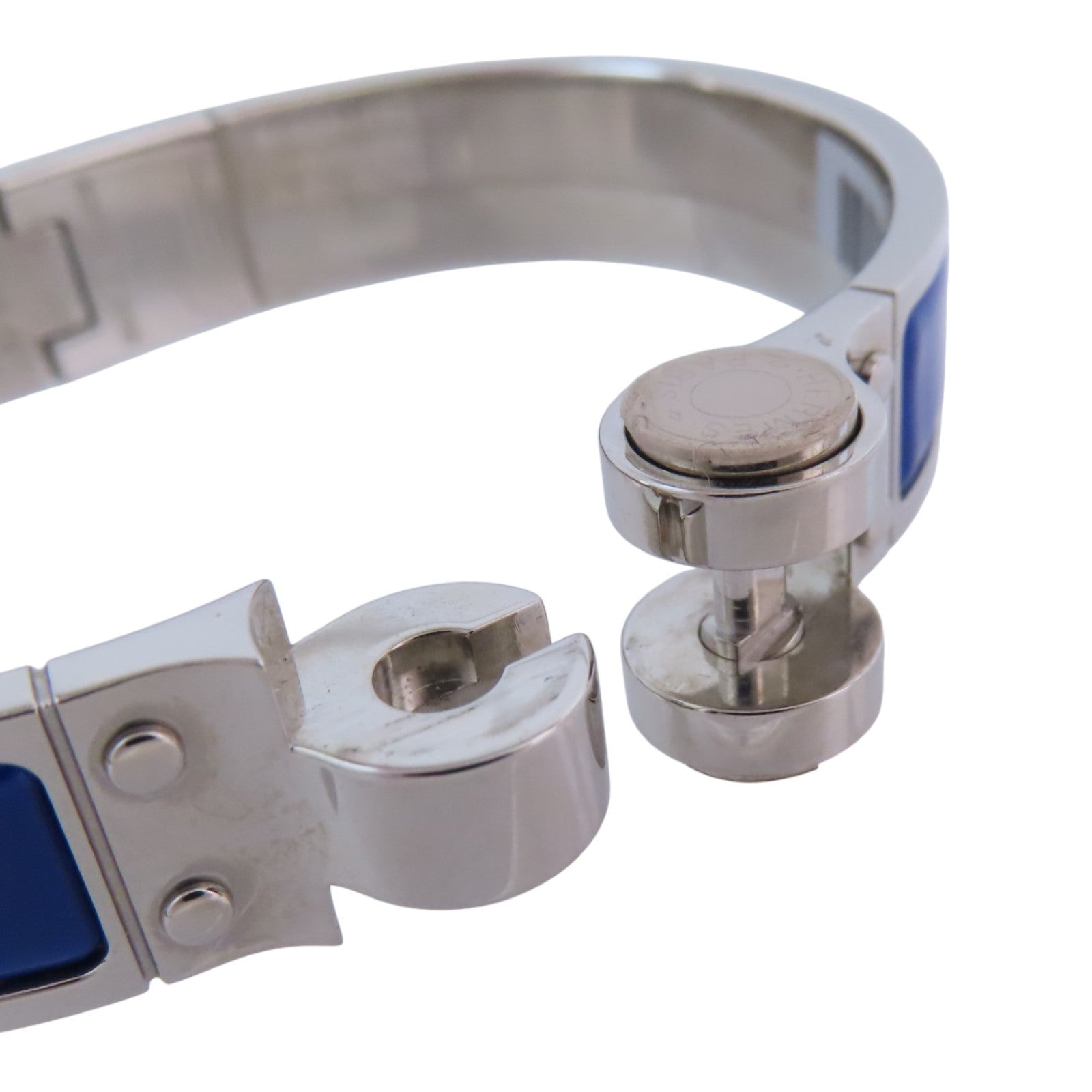 HERMES 金屬/琺瑯Enamel Chamiere Bracelet銀扣手鐲