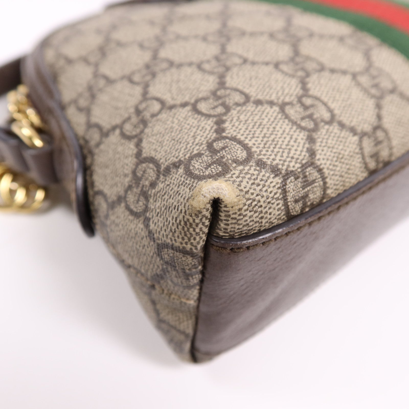 GUCCI 塗層帆布GG Ophidia金扣肩背袋