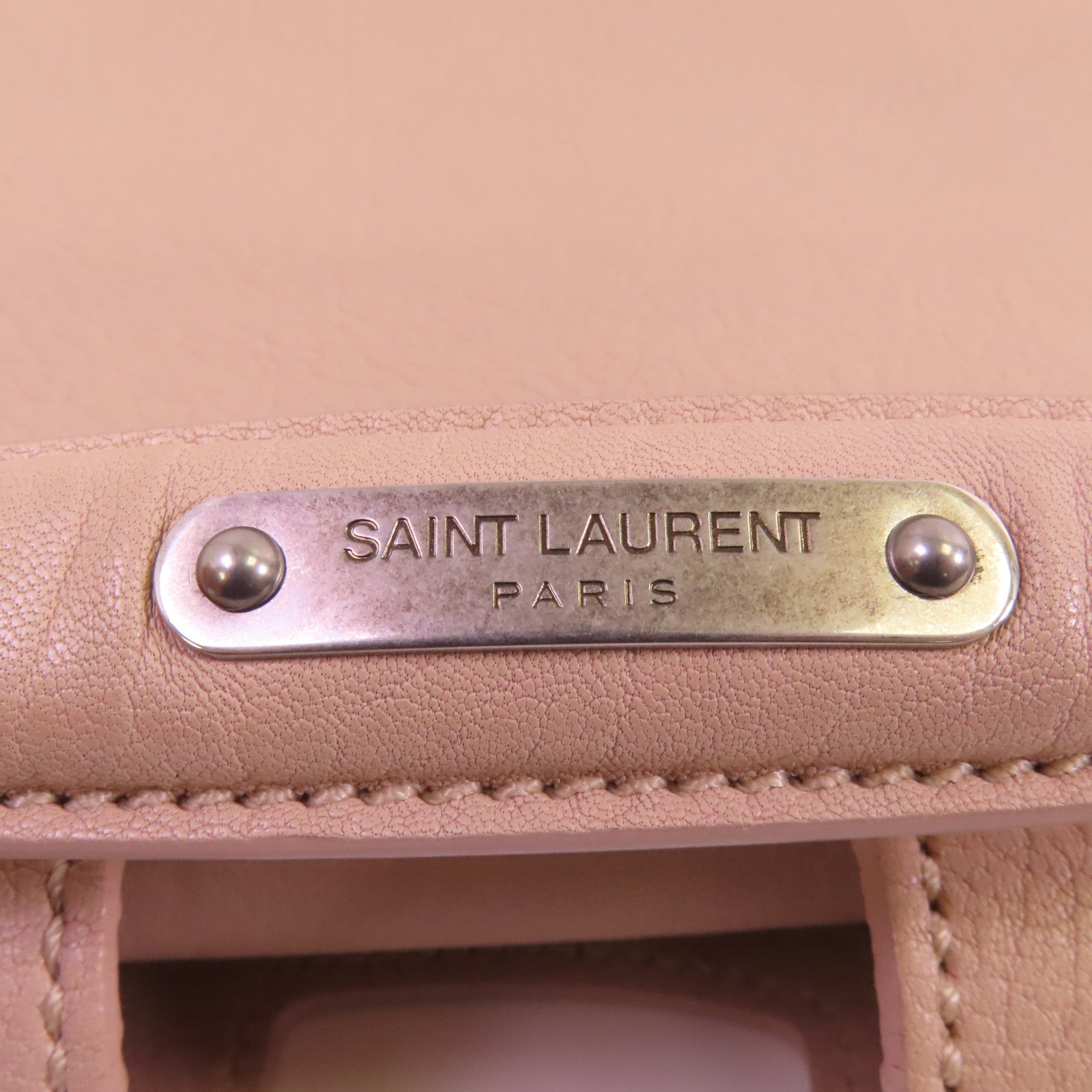 SAINT LAURENT 【激減優惠】牛皮皮革2Way Shoulder Bag銀扣手挽肩背兩用袋