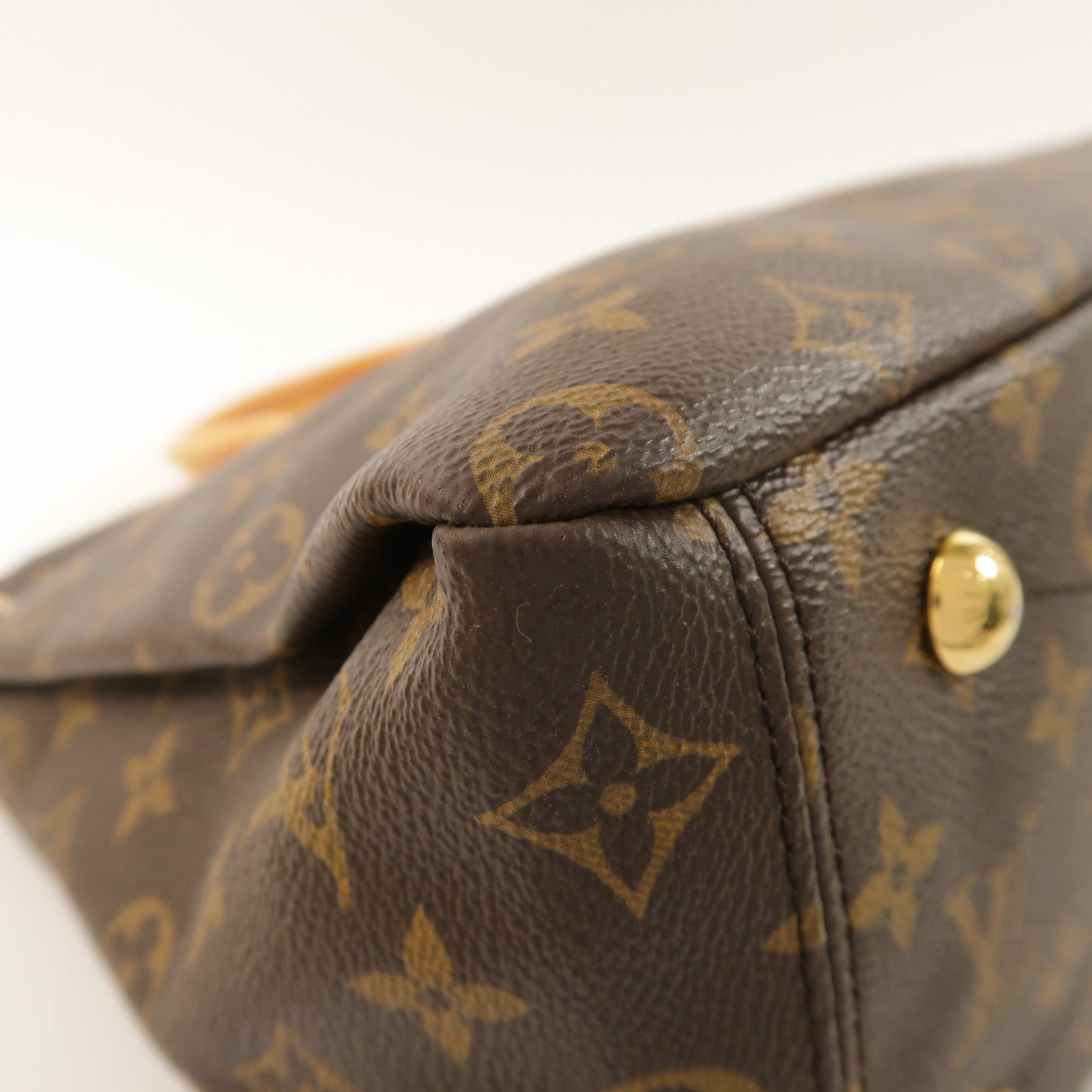 LOUIS VUITTON Monogram Pallas金扣手挽肩背兩用袋棕色/紅色