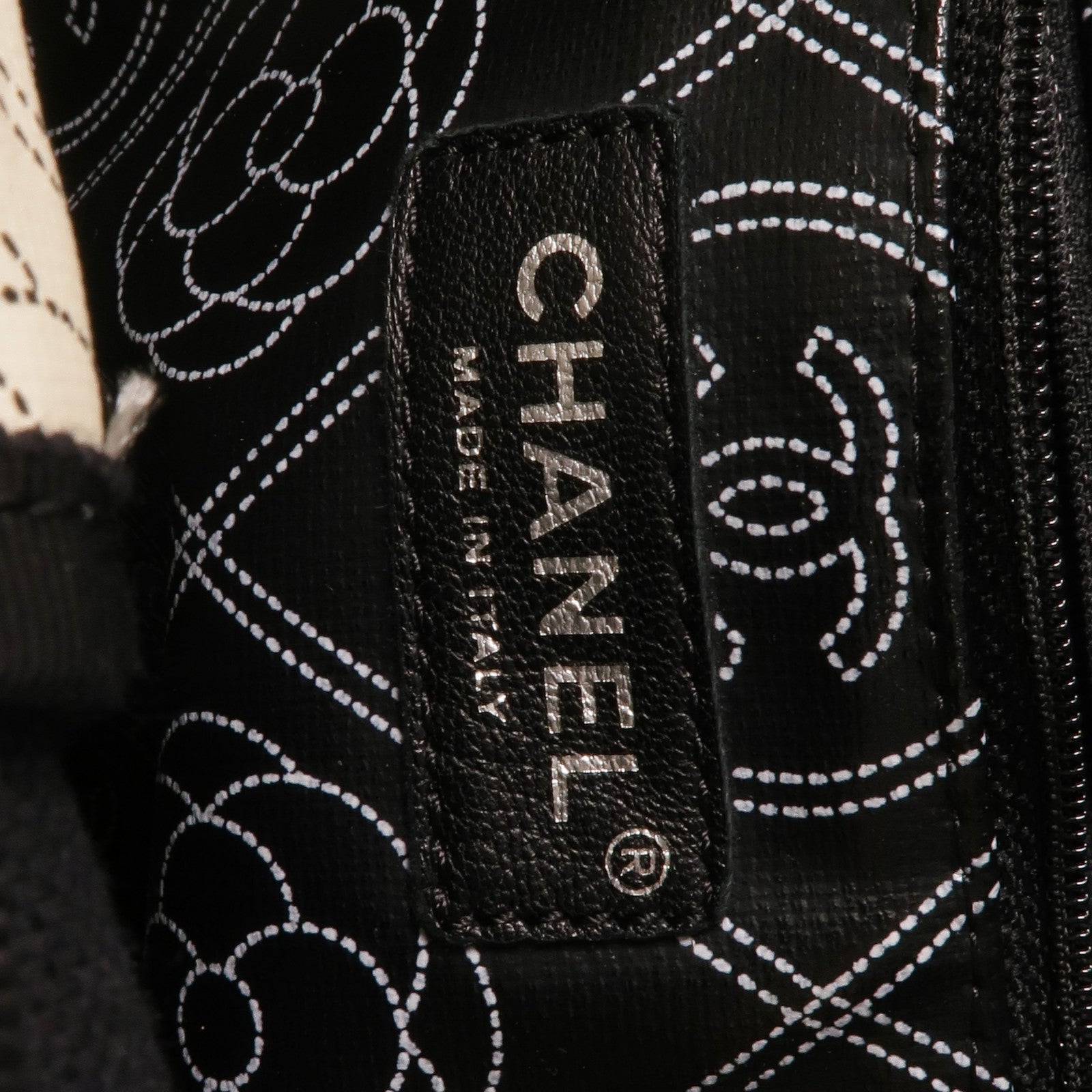 CHANEL 塗層帆布2 Way Tote銀扣手挽肩背兩用袋