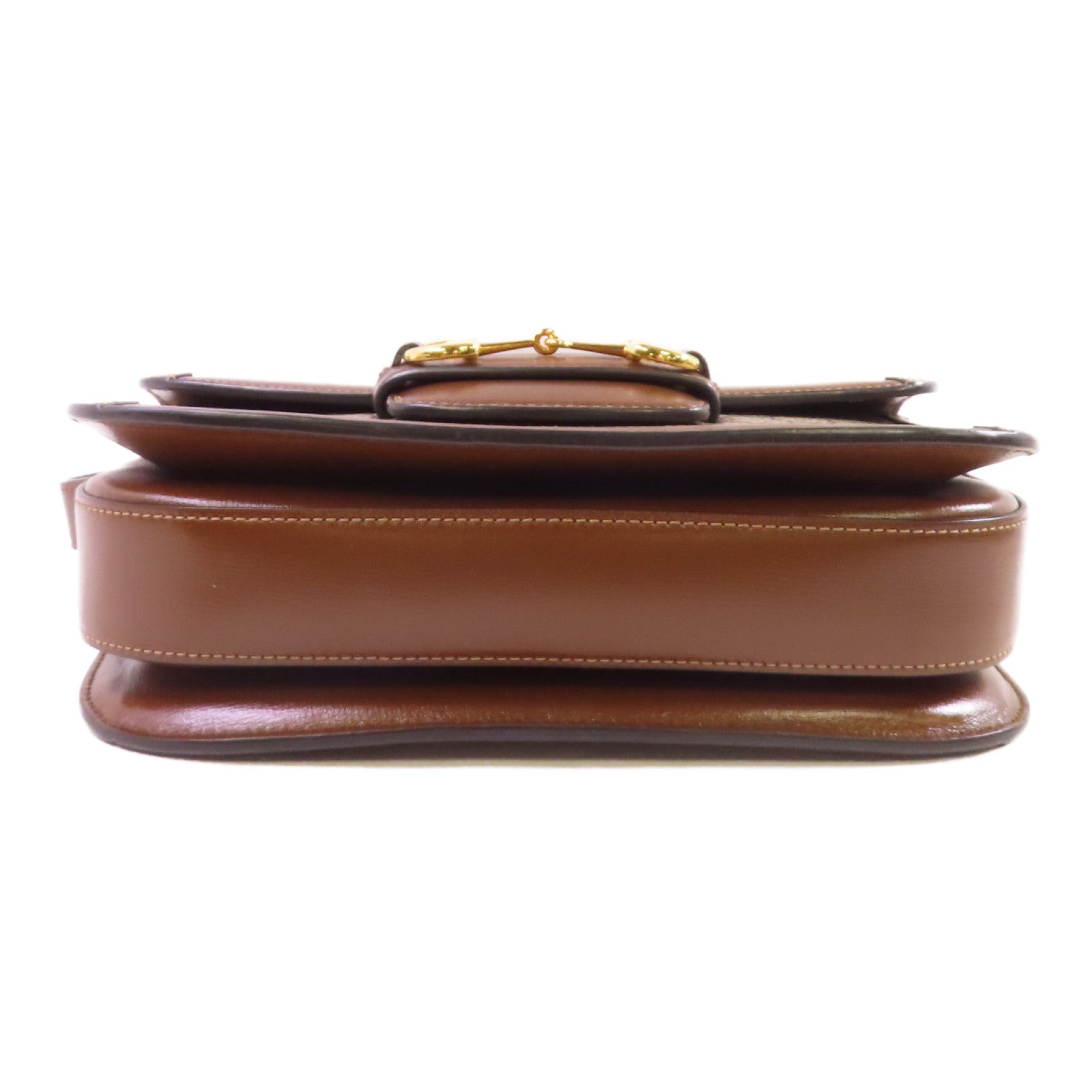 GUCCI 【激減優惠】塗層帆布Horsebit 1955 Shoulder Bag金扣肩背袋啡色