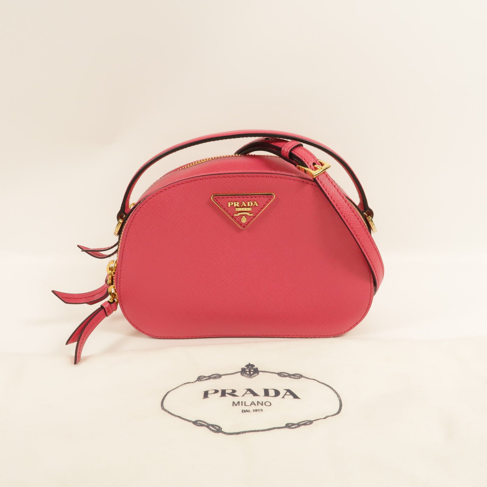 PRADA Saffiano皮革Odette手挽肩背兩用袋
