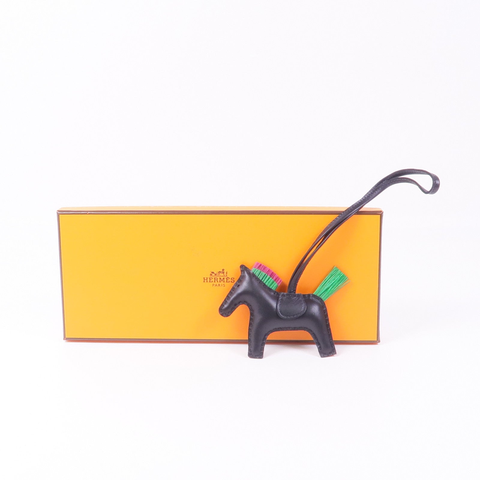 HERMES Milo皮革Rodeo PM掛飾Noir