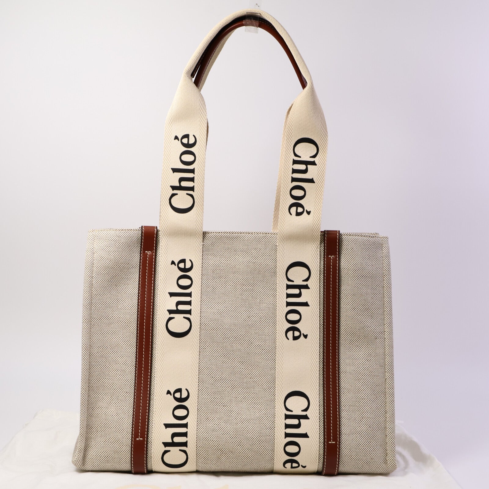 Chloe 帆布Woody Tote Medium手挽袋