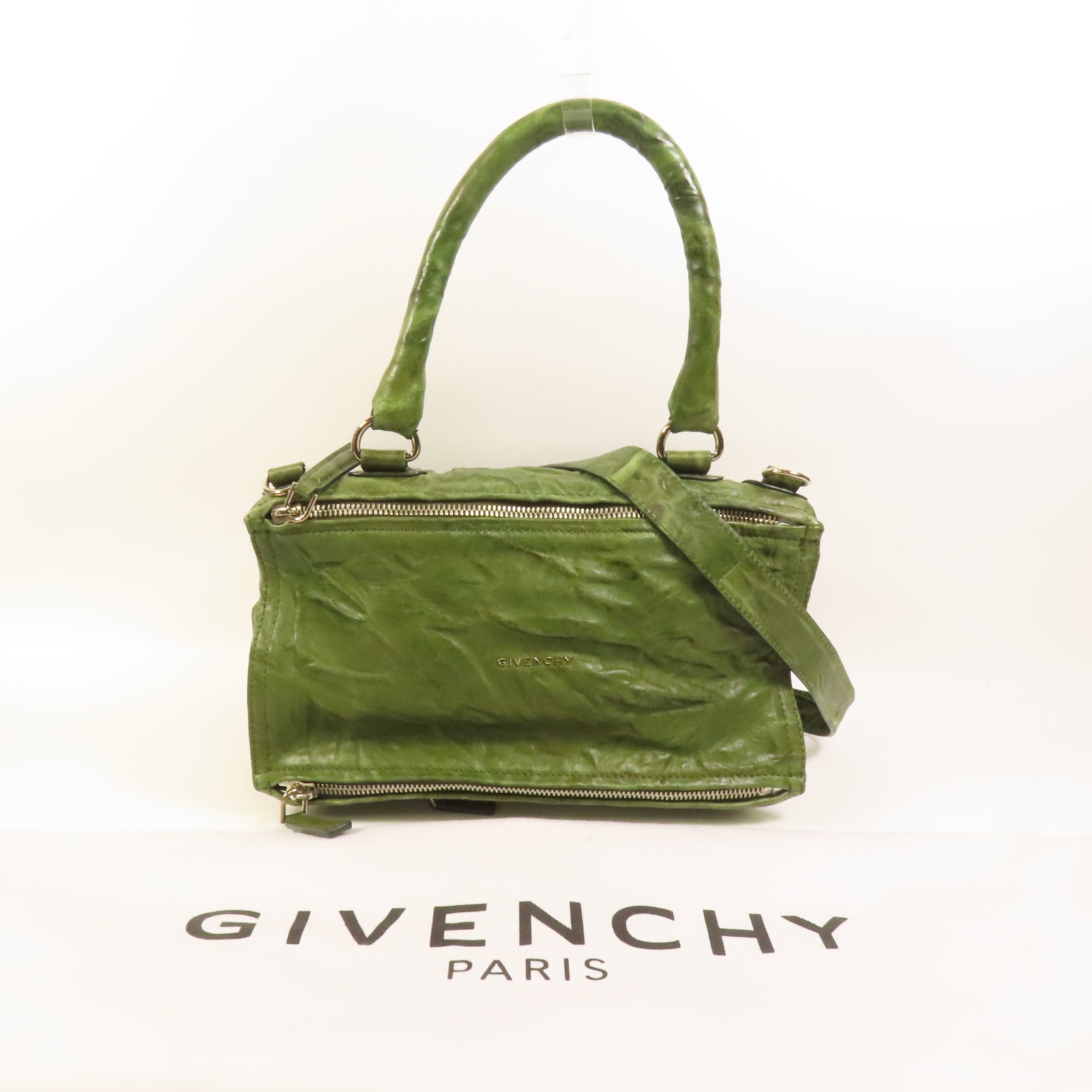 GIVENCHY 羊皮皮革Pandora Medium Shoulder Bag銀扣手挽肩背兩用袋
