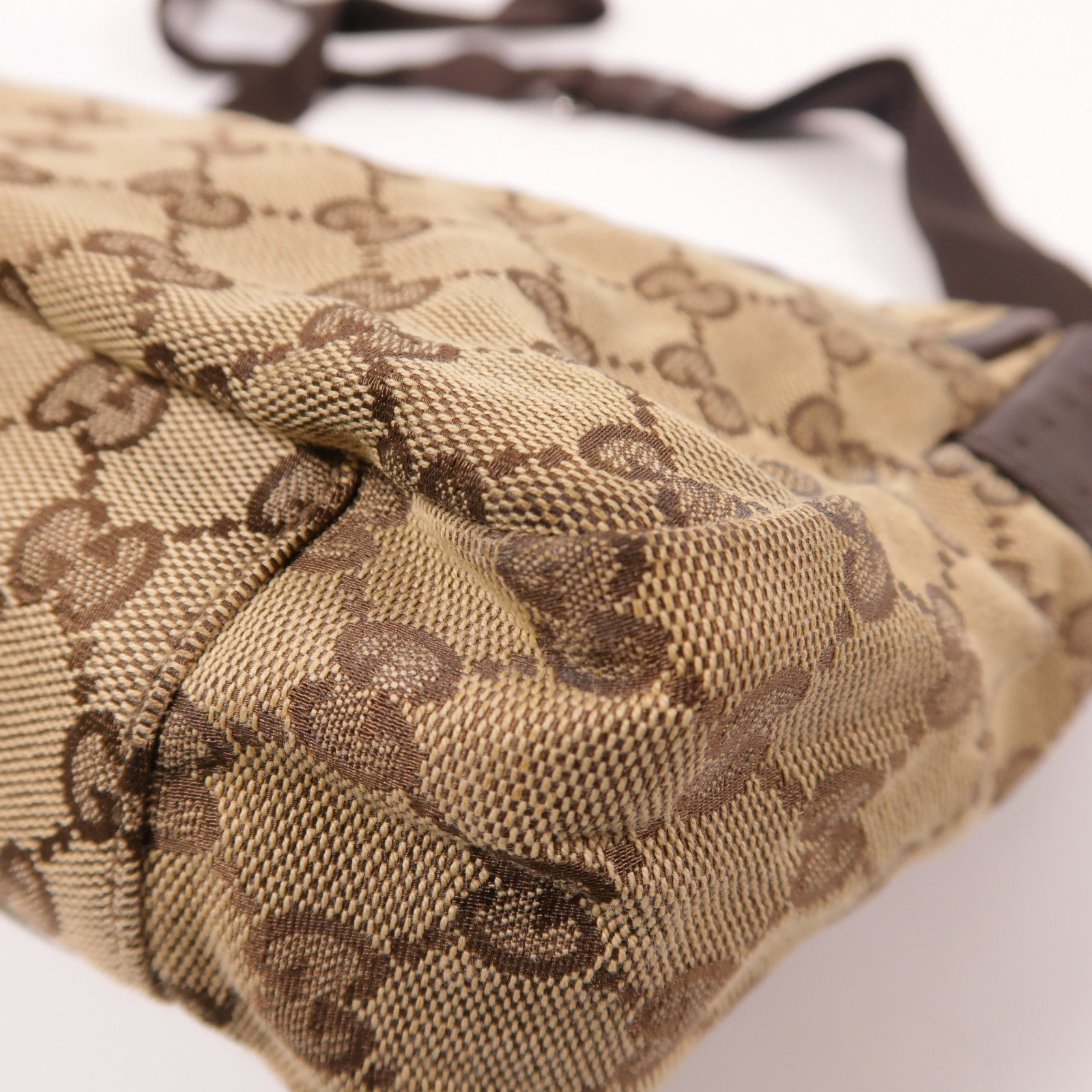 GUCCI 帆布Shoulder Bag銀扣肩背袋
