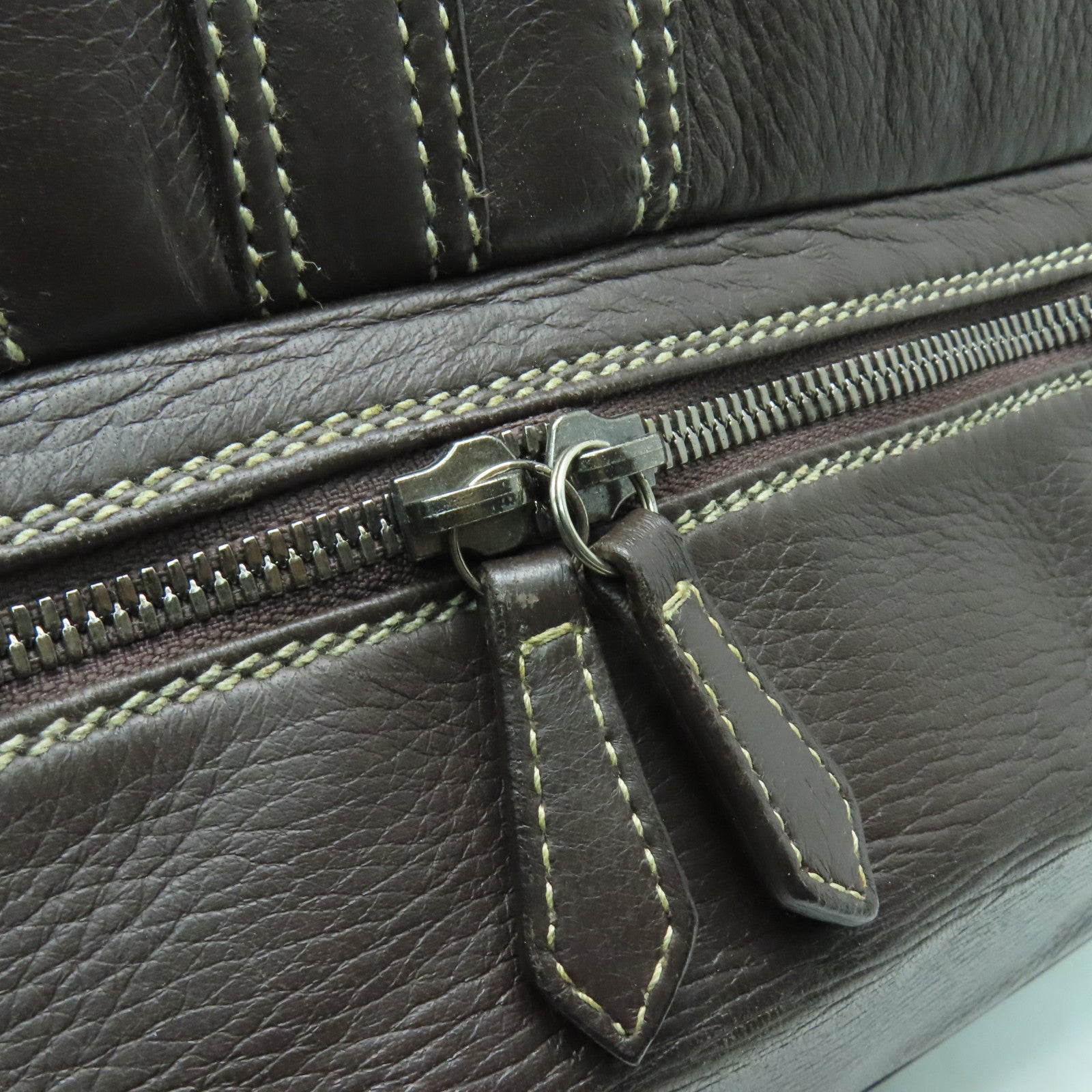 Valentino 【激減優惠】牛皮皮革Shoulder Bag銀扣肩背袋棕色