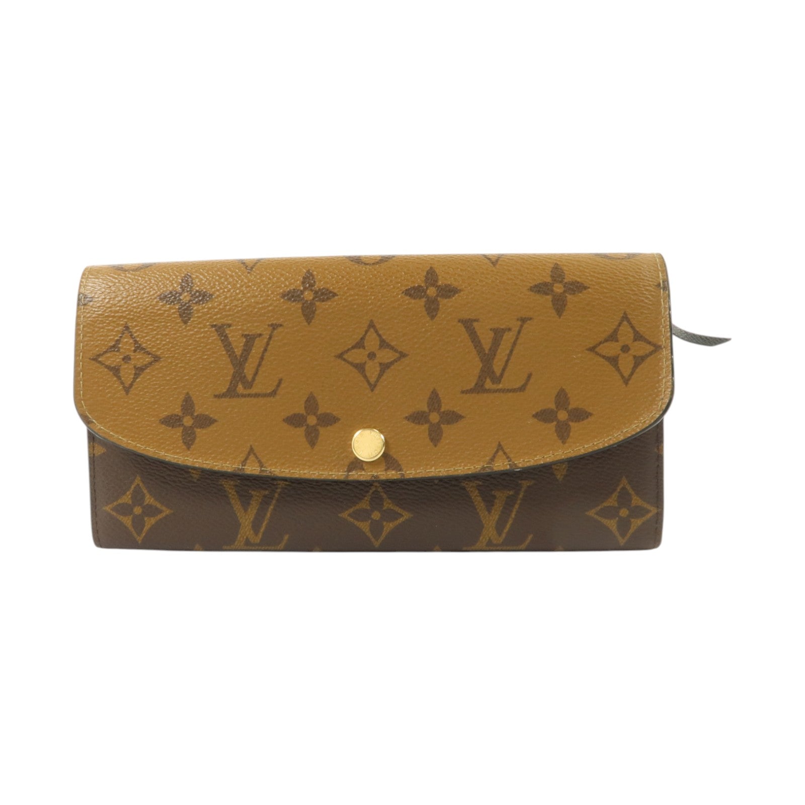 LOUIS VUITTON Monogram Reverse Emilie Wallet金扣長錢包