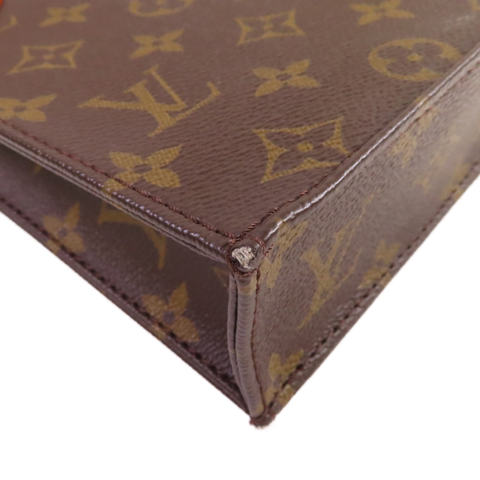 LOUIS VUITTON 【激減優惠】Monogram Petit Sac Plat 2Way Shoulder Bag金扣手挽肩背兩用袋啡色