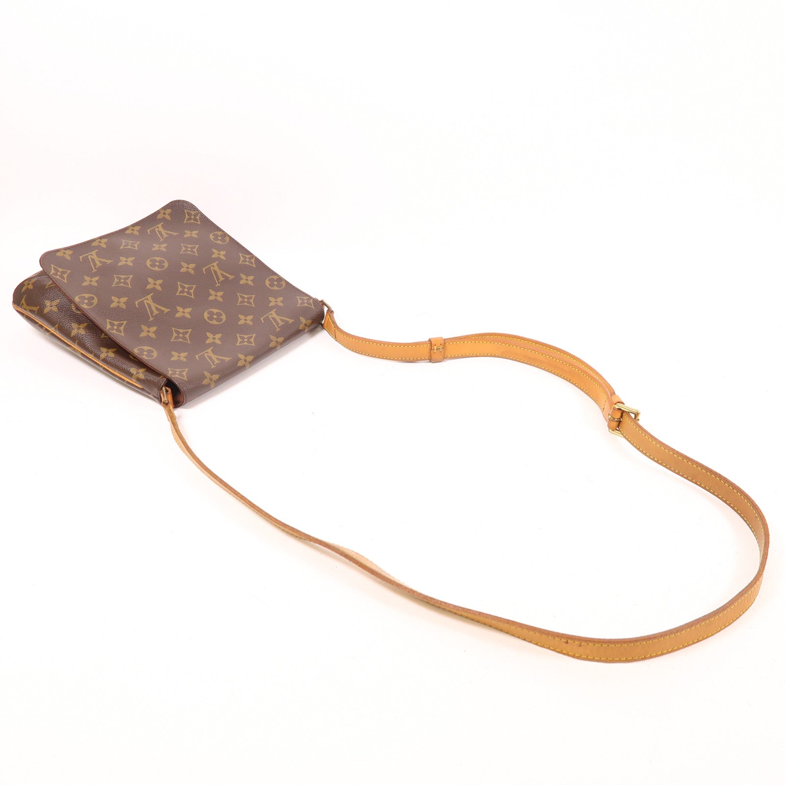 LOUIS VUITTON Monogram Musette Salsa金扣肩背袋棕色