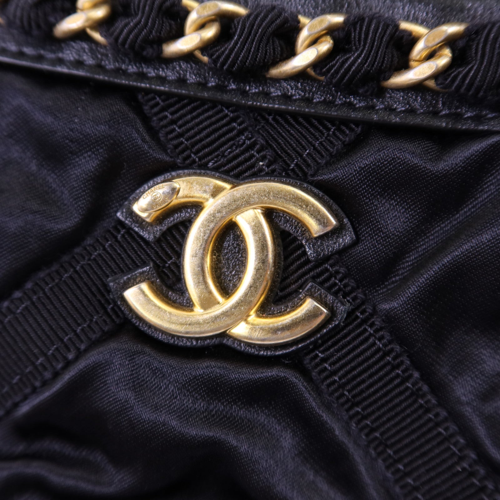 CHANEL 緞布Grosgrain Tote Bag金扣手挽袋