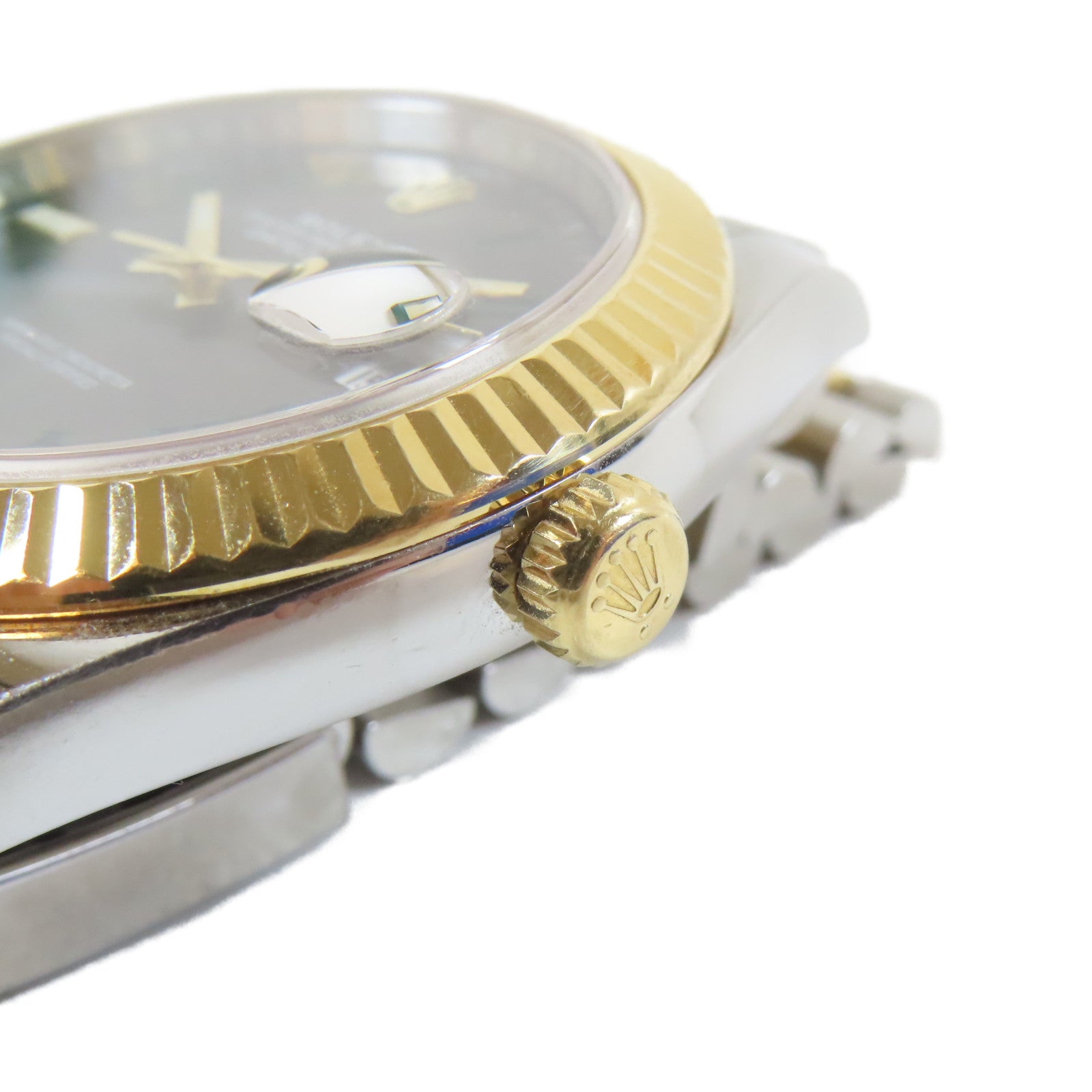 ROLEX Datejust18K黃金/不鏽鋼手錶自動機芯銀色#18cm