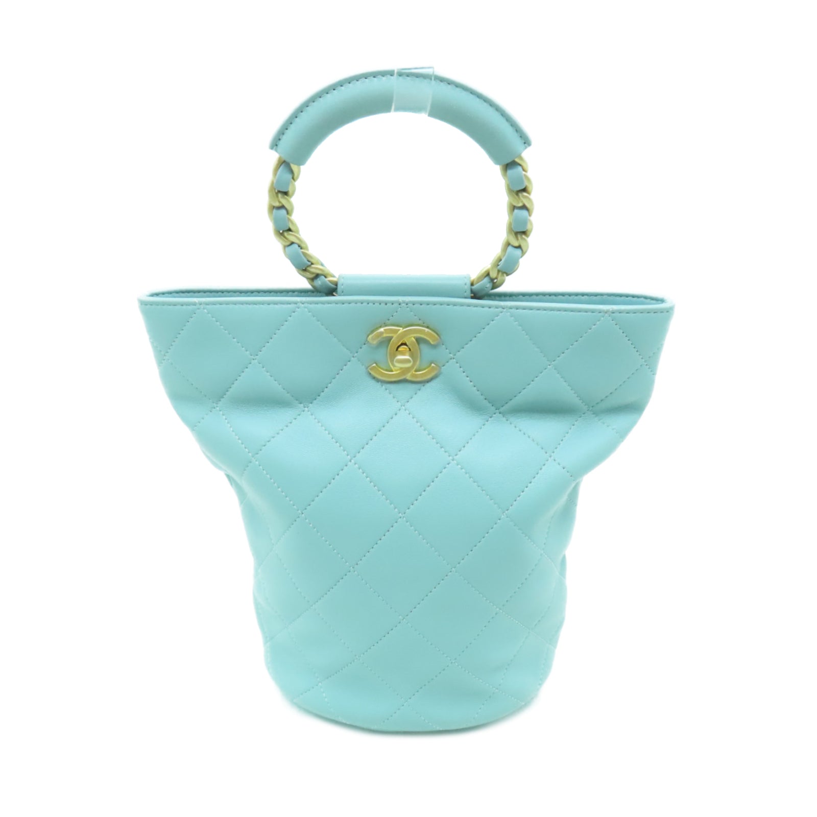 CHANEL 【清倉大減價】菱格牛皮皮革Backpack金扣背包綠色