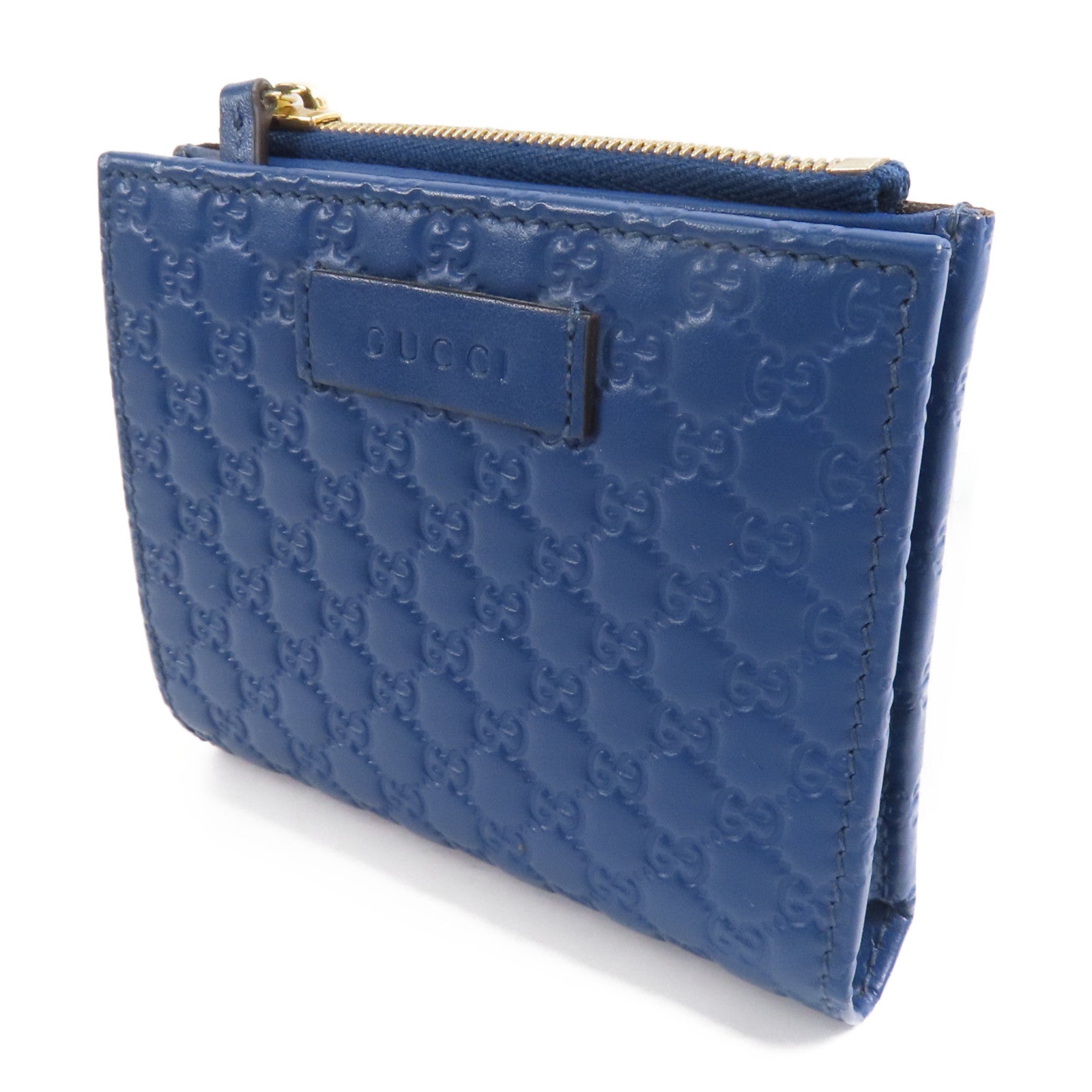 GUCCI 牛皮皮革Embossed Zipped Wallet金扣錢包