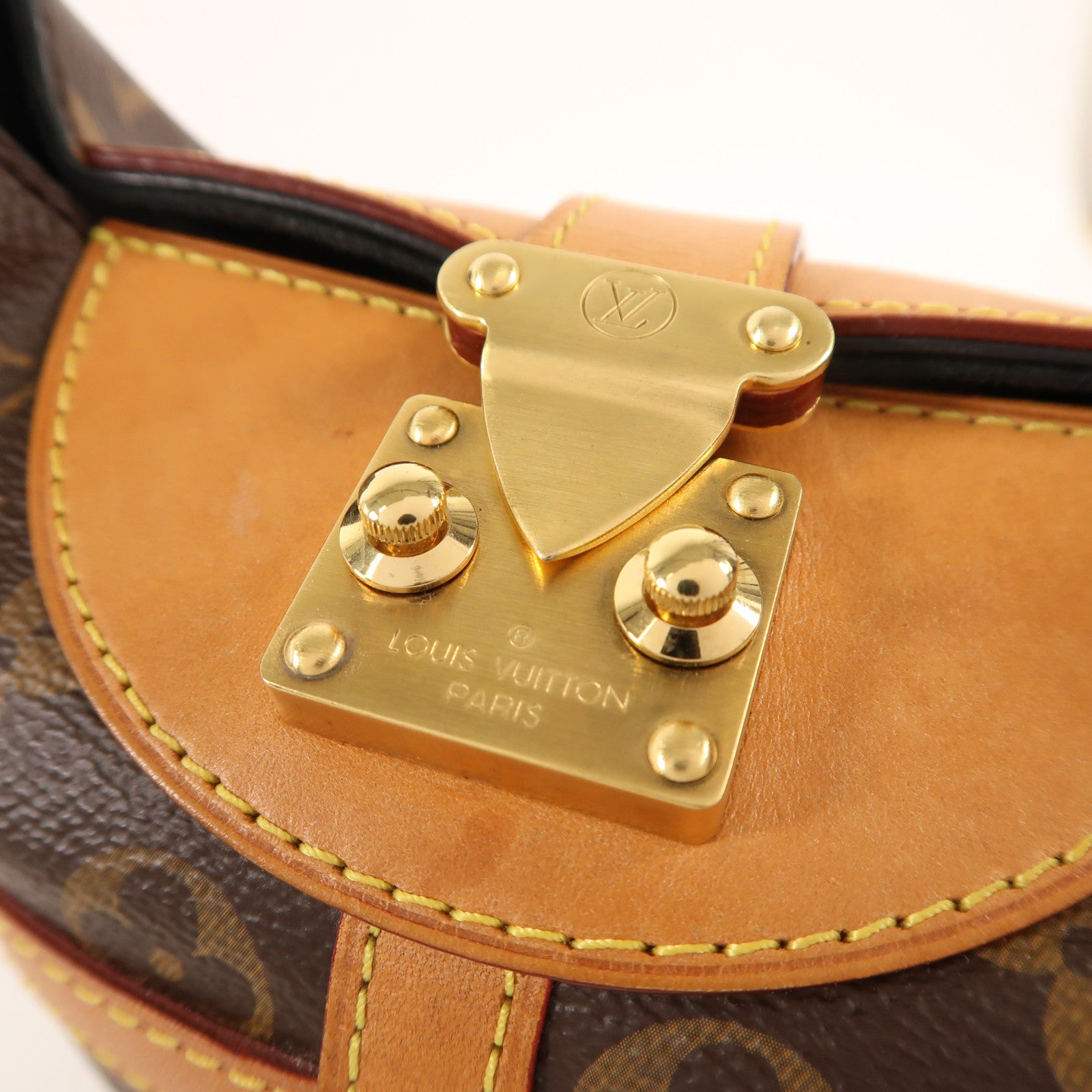 LOUIS VUITTON Monogram Duffle金扣手挽肩背兩用袋棕色