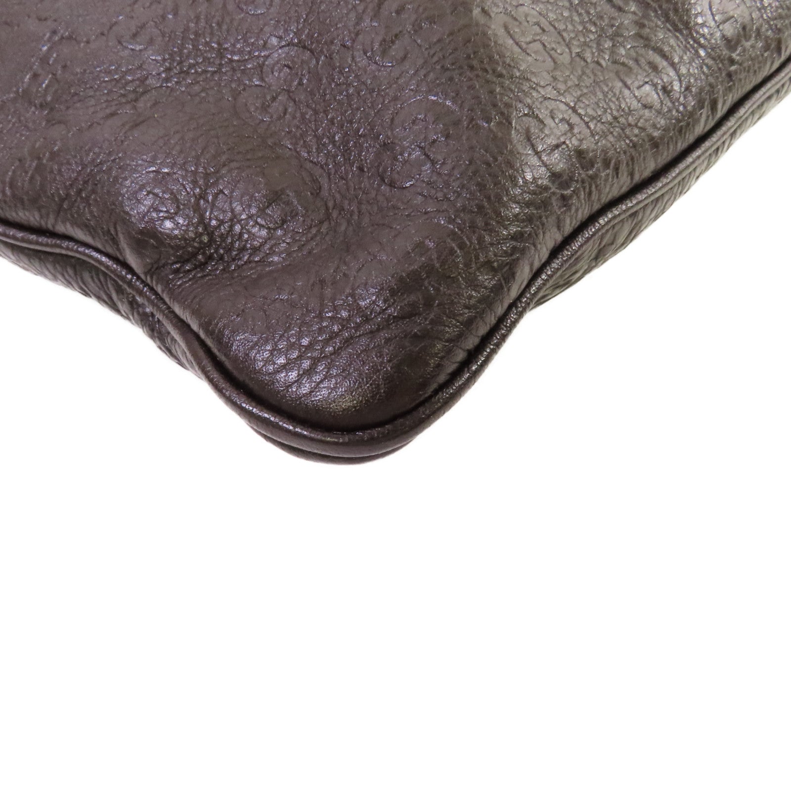 GUCCI 牛皮皮革Guccissima Messenger Bag金扣肩背袋啡色