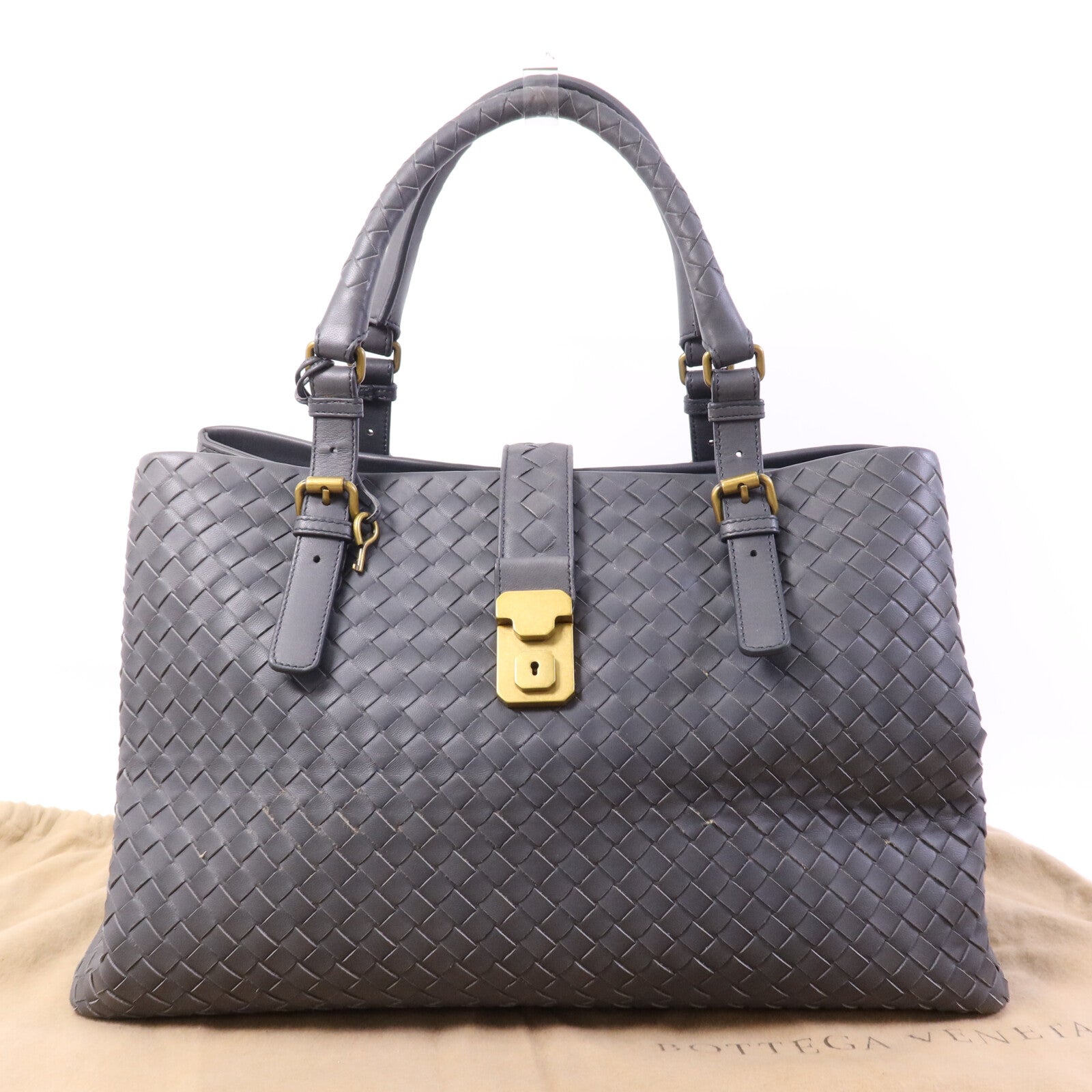 BOTTEGA VENETA 羊皮皮革Roma Medium金扣手挽袋