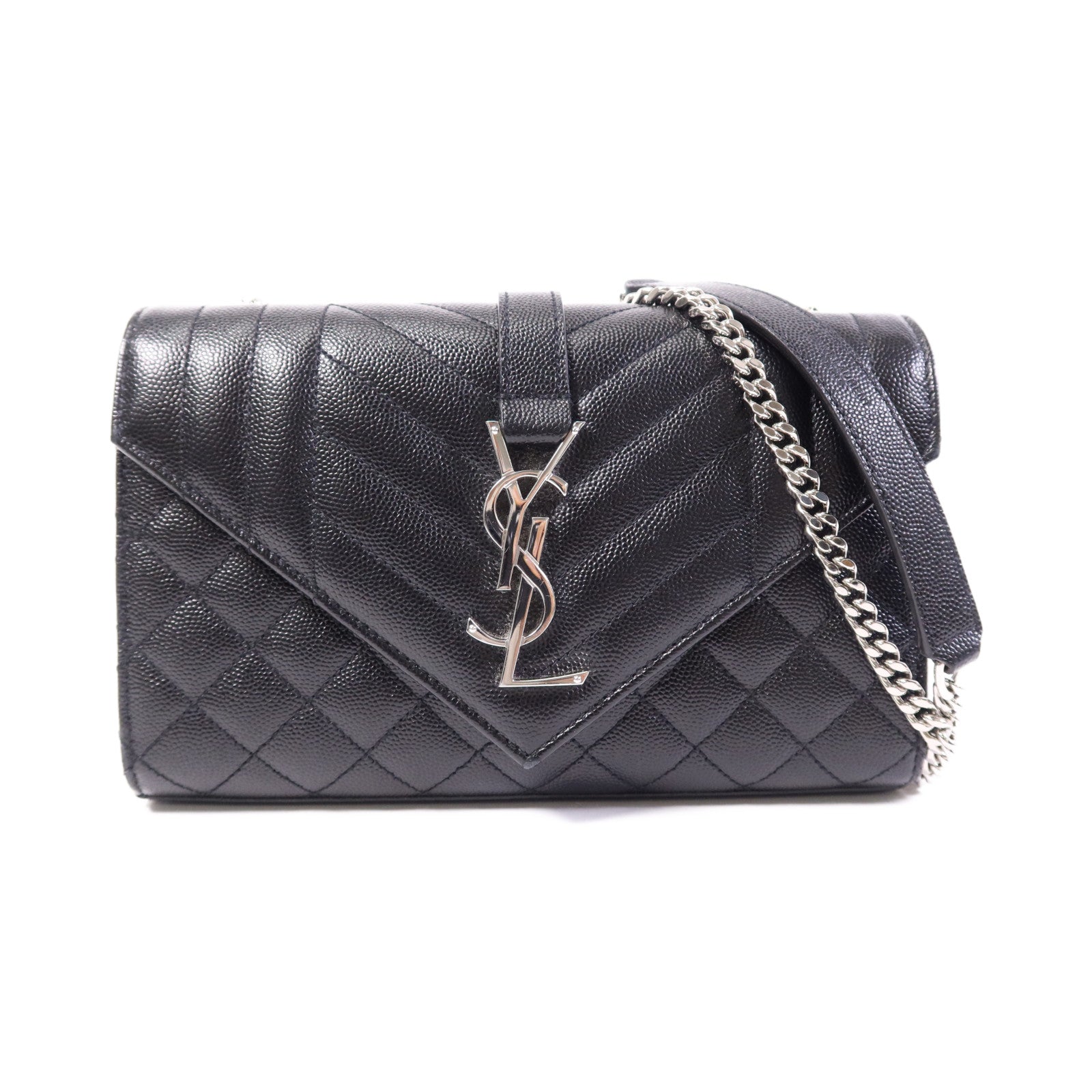 YVES SAINT LAURENT 牛皮皮革Envelope Small金扣鏈帶肩背袋