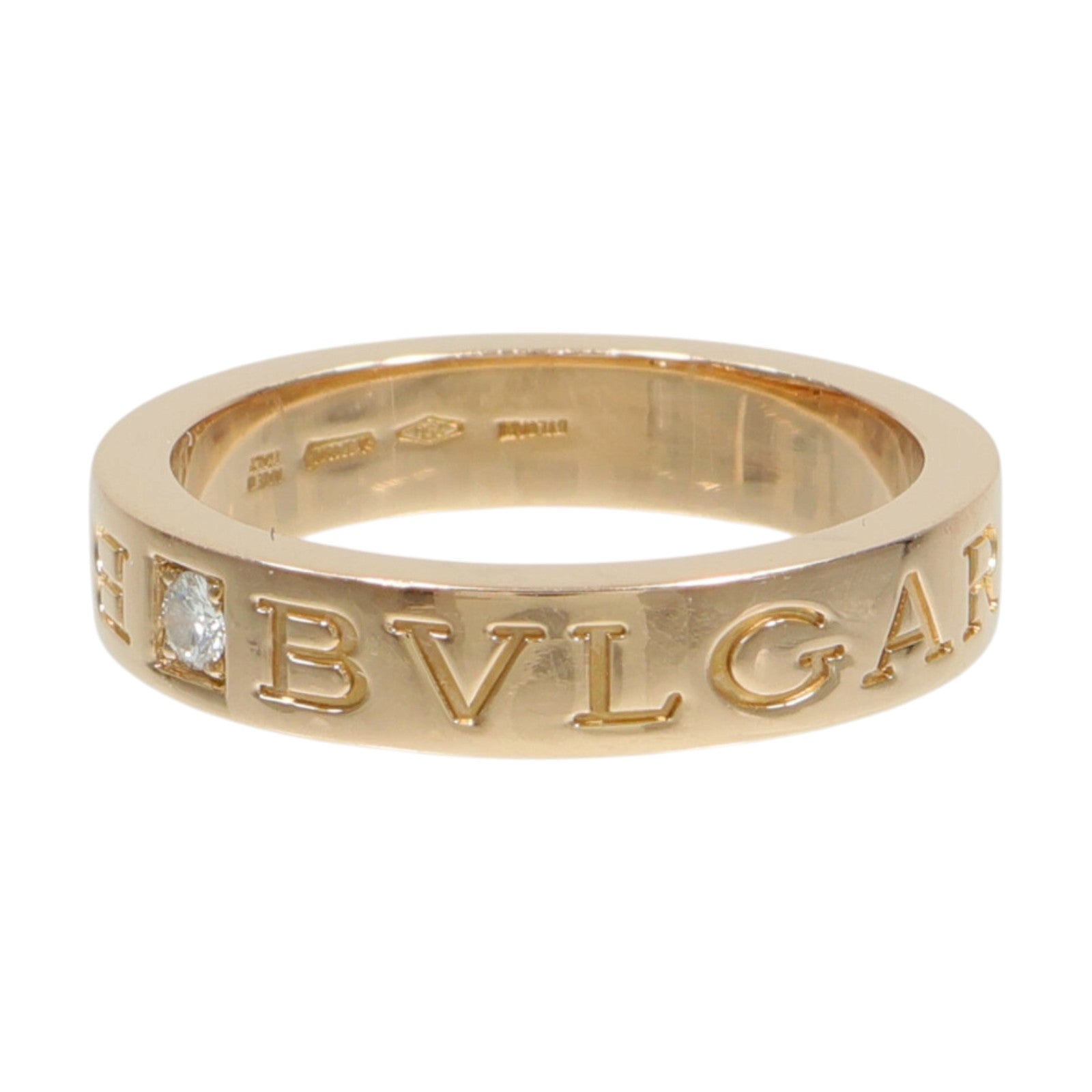 BVLGARI 18K玫瑰金B-Zero1鑽石戒指
