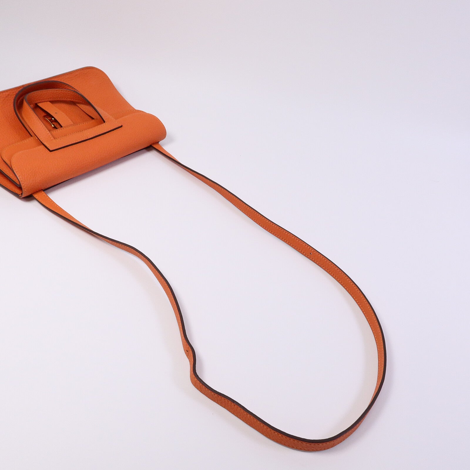 HERMES Clemence皮革Halzan 25手挽肩背兩用袋Feu