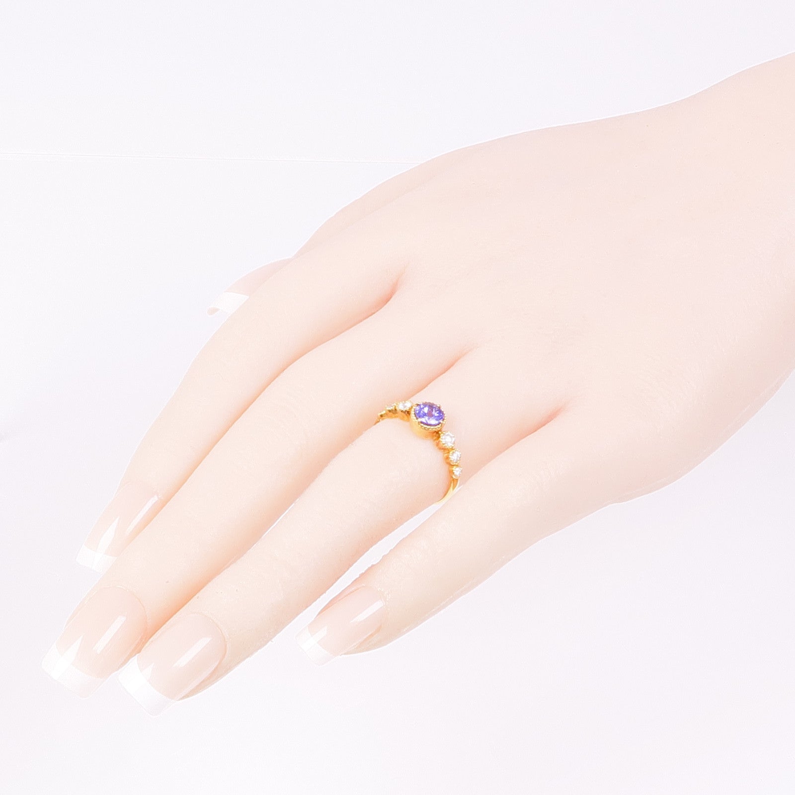 JEWELRY 18K黃金Tanzanite Diamond Ring坦桑石/鑽石US#6.25