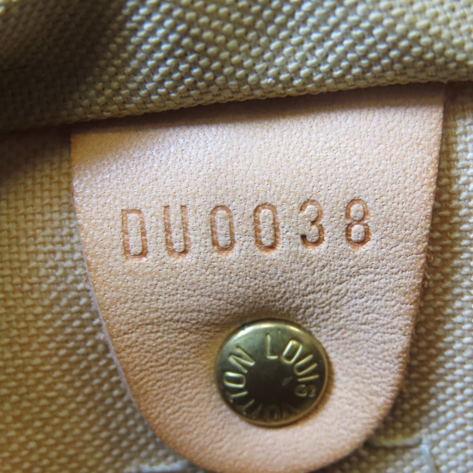 LOUIS VUITTON Damier Azur Speedy 30金扣手挽袋白色