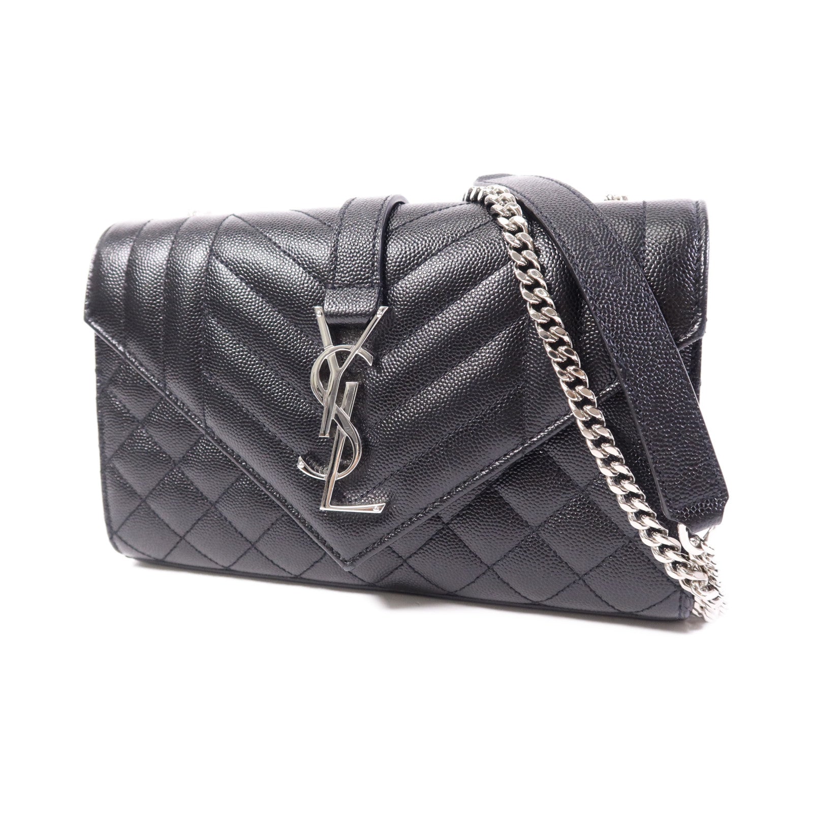 YVES SAINT LAURENT 牛皮皮革Envelope Small金扣鏈帶肩背袋