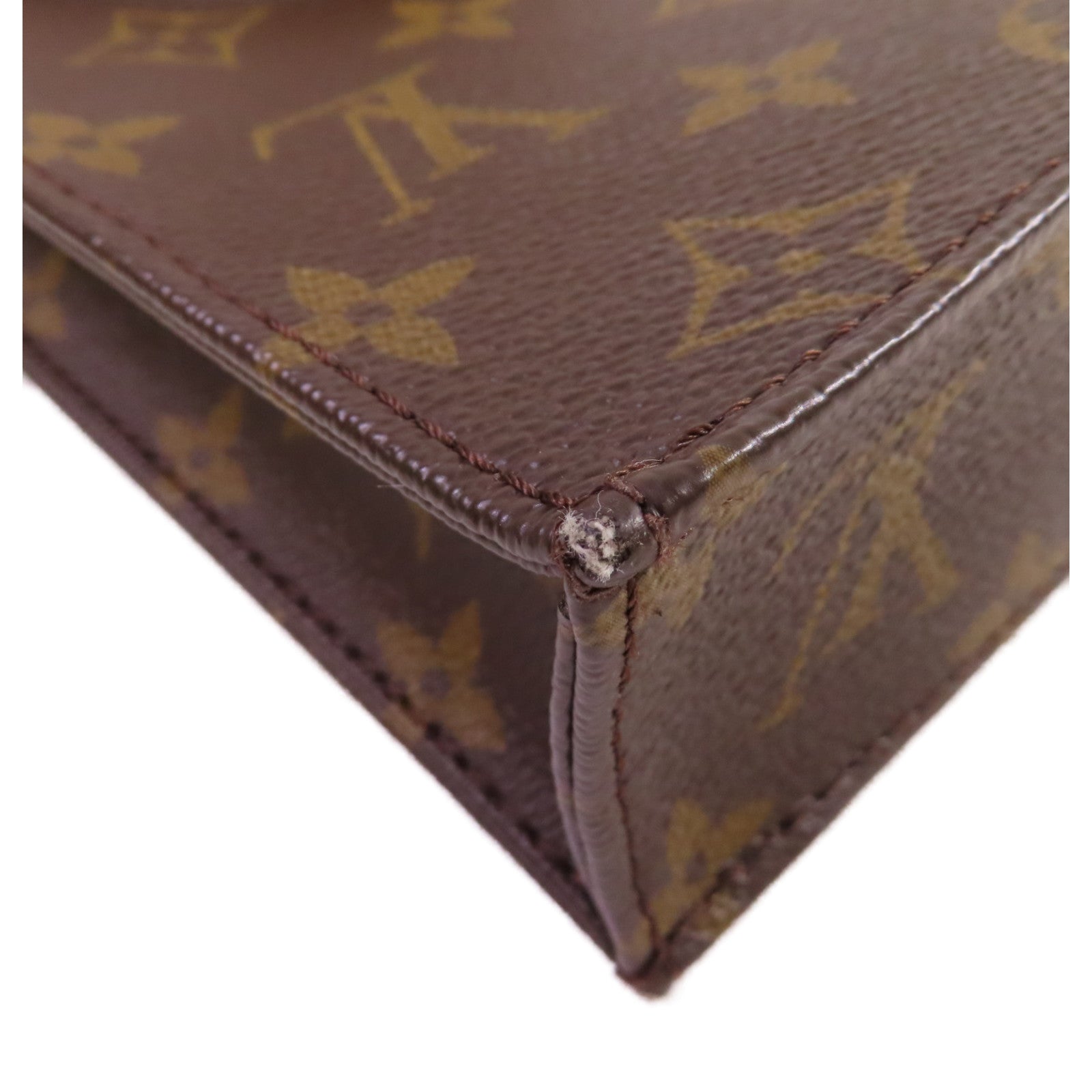 LOUIS VUITTON 【激減優惠】Monogram Petit Sac Plat 2Way Shoulder Bag金扣手挽肩背兩用袋啡色