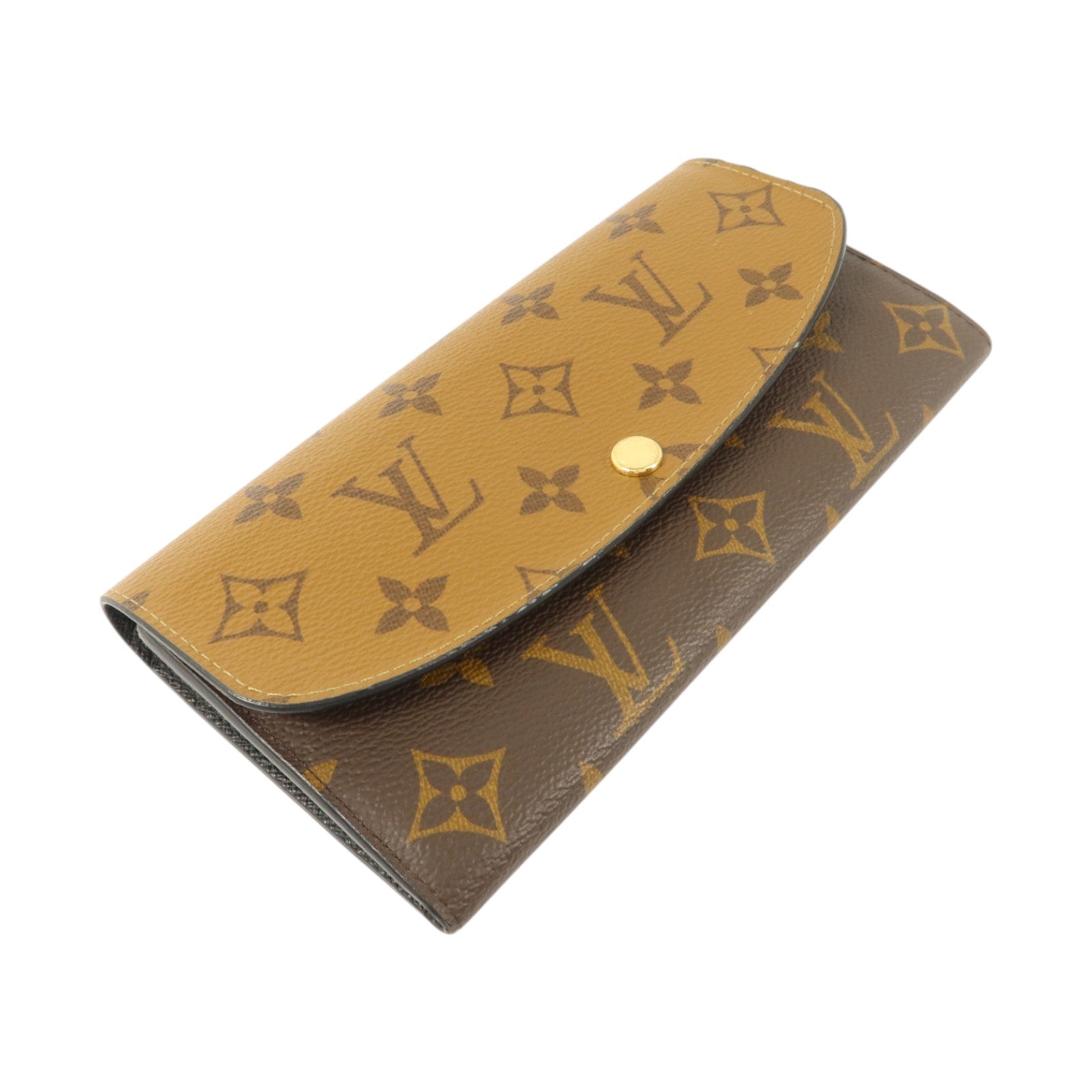 LOUIS VUITTON Monogram Reverse Emilie Wallet金扣長錢包